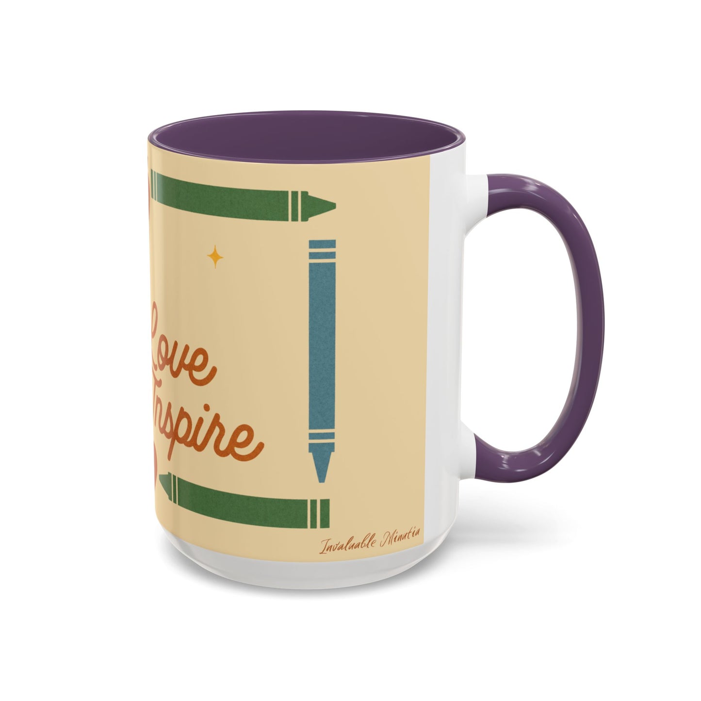 Teach Love Inspire Color Accent Mug (11oz/15oz) – Teacher Gift • Back to School • Durable Ceramic, Dishwasher & Microwave Safe