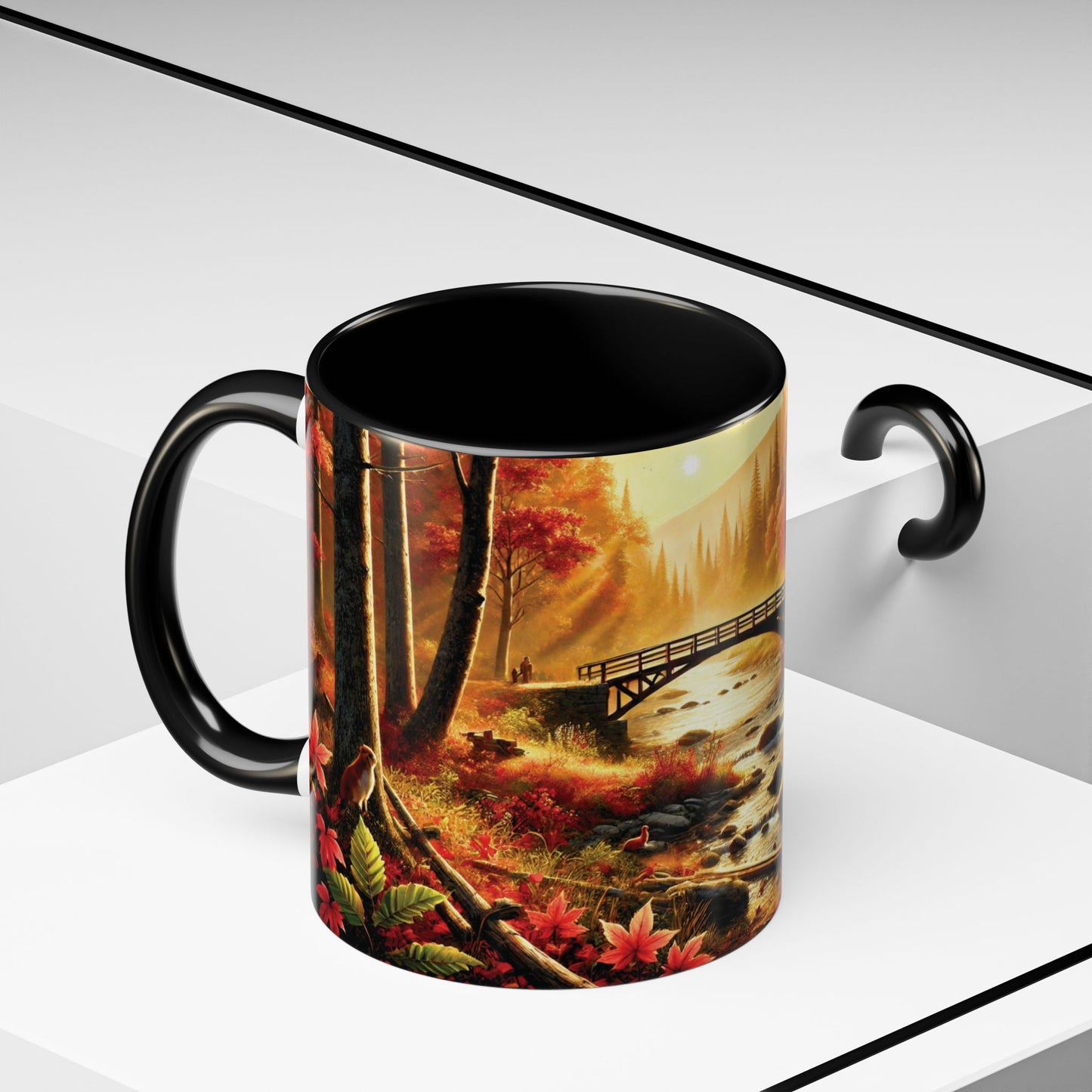 Cozy Autumn Cabin Mug | Fall Vibes Accent Coffee Mug (11oz/15oz)