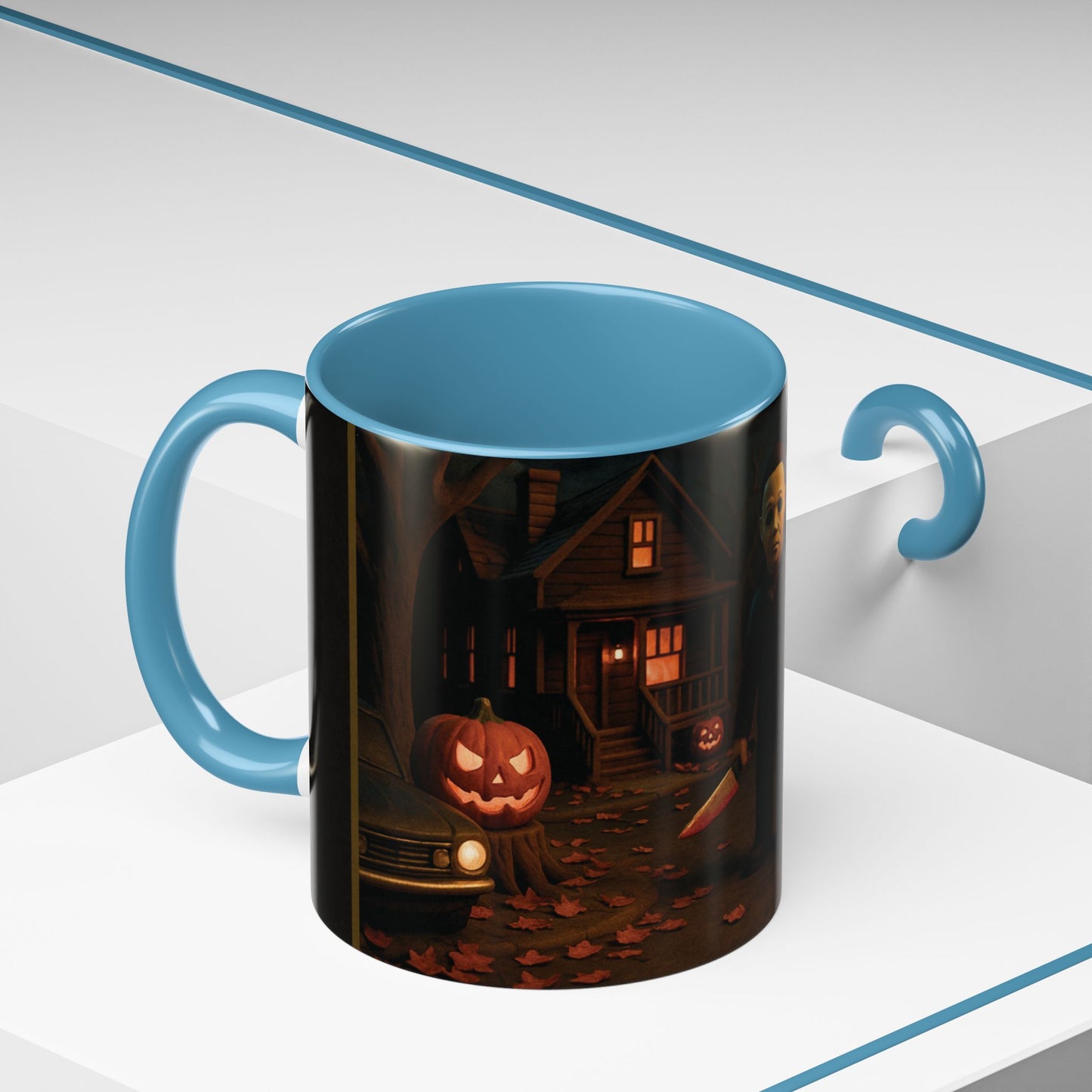Clay-Style Slasher Halloween Night Mug | Accent Coffee Mug (11oz/15oz)