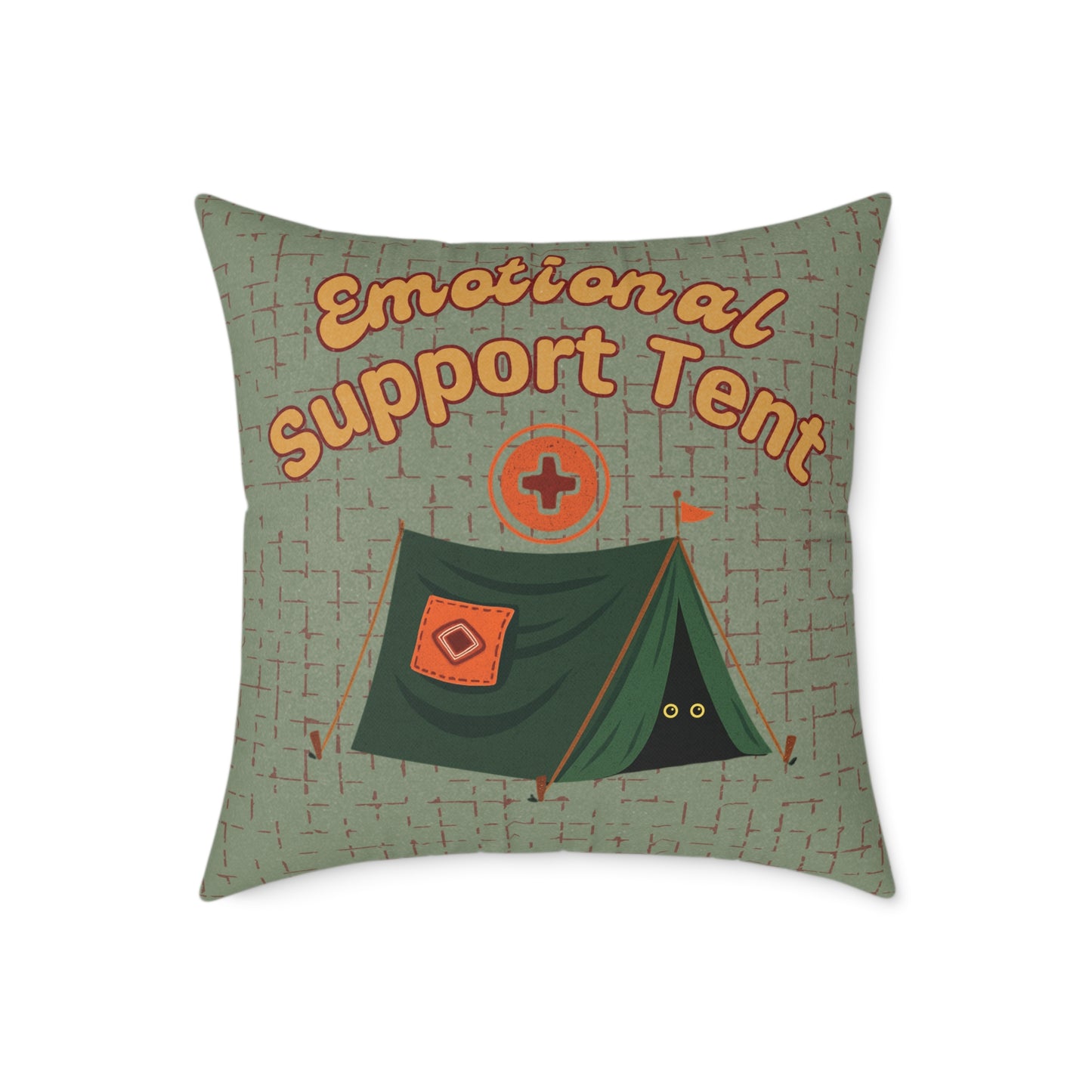Fun Camping Decor Pillow - Emotional Support Tent β Boutique Canvas Throw Pillow