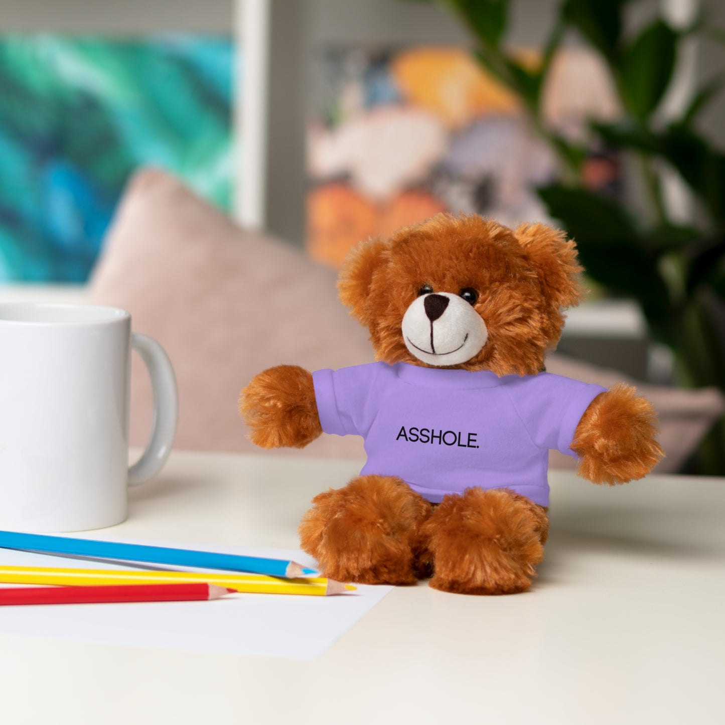 8" Funny Stuffed Animal Gift for Adults, Cute Plush Toy, Humor Bear, Sarcastic Gifts, Quirky Decor, Comfort Toy with Quote