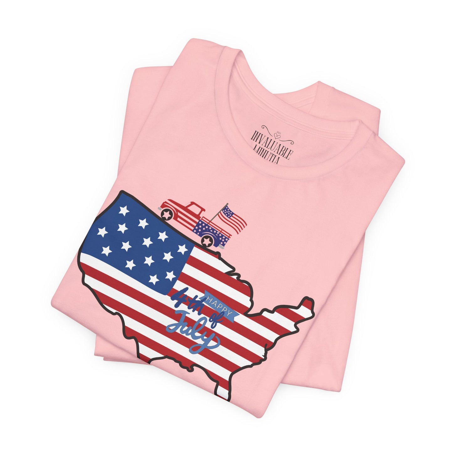 All-American USA Map & Truck Tee β Unisex Bella+Canvas Jersey Tee - 4th of July T-Shirt