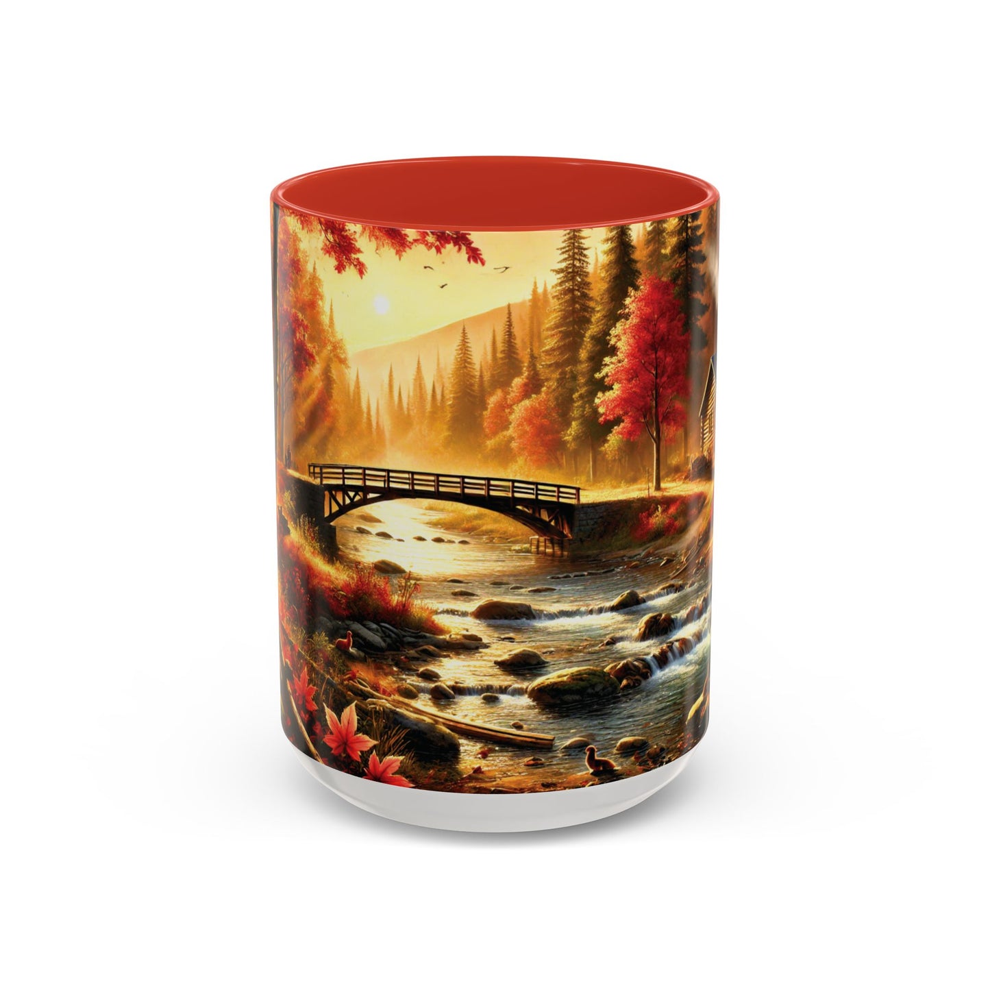 Cozy Autumn Cabin Mug | Fall Vibes Accent Coffee Mug (11oz/15oz)
