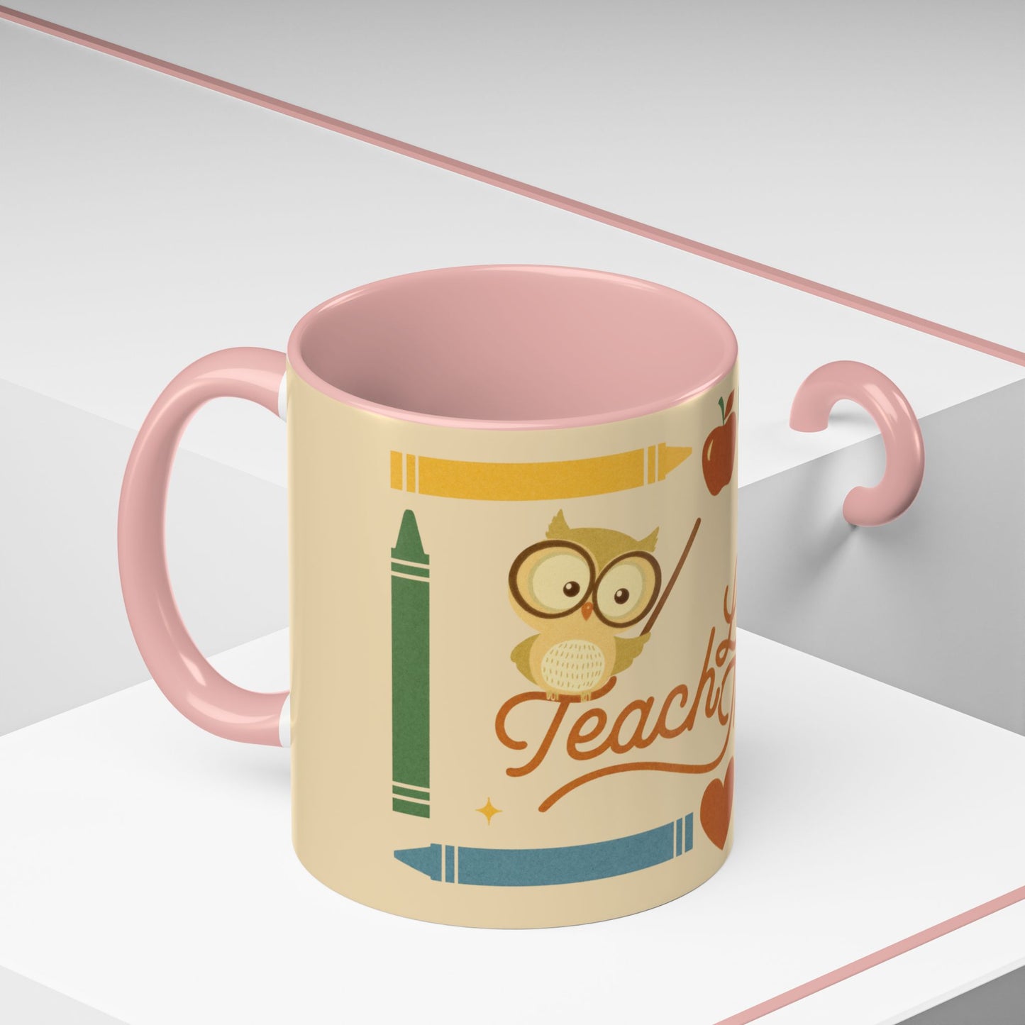 Teach Love Inspire Color Accent Mug (11oz/15oz) – Teacher Gift • Back to School • Durable Ceramic, Dishwasher & Microwave Safe
