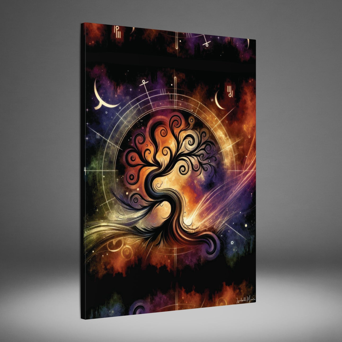 Cosmic Tree of Life – Celestial Galaxy Canvas Print (0.75" Stretched) | Mystical Boho Wall Art
