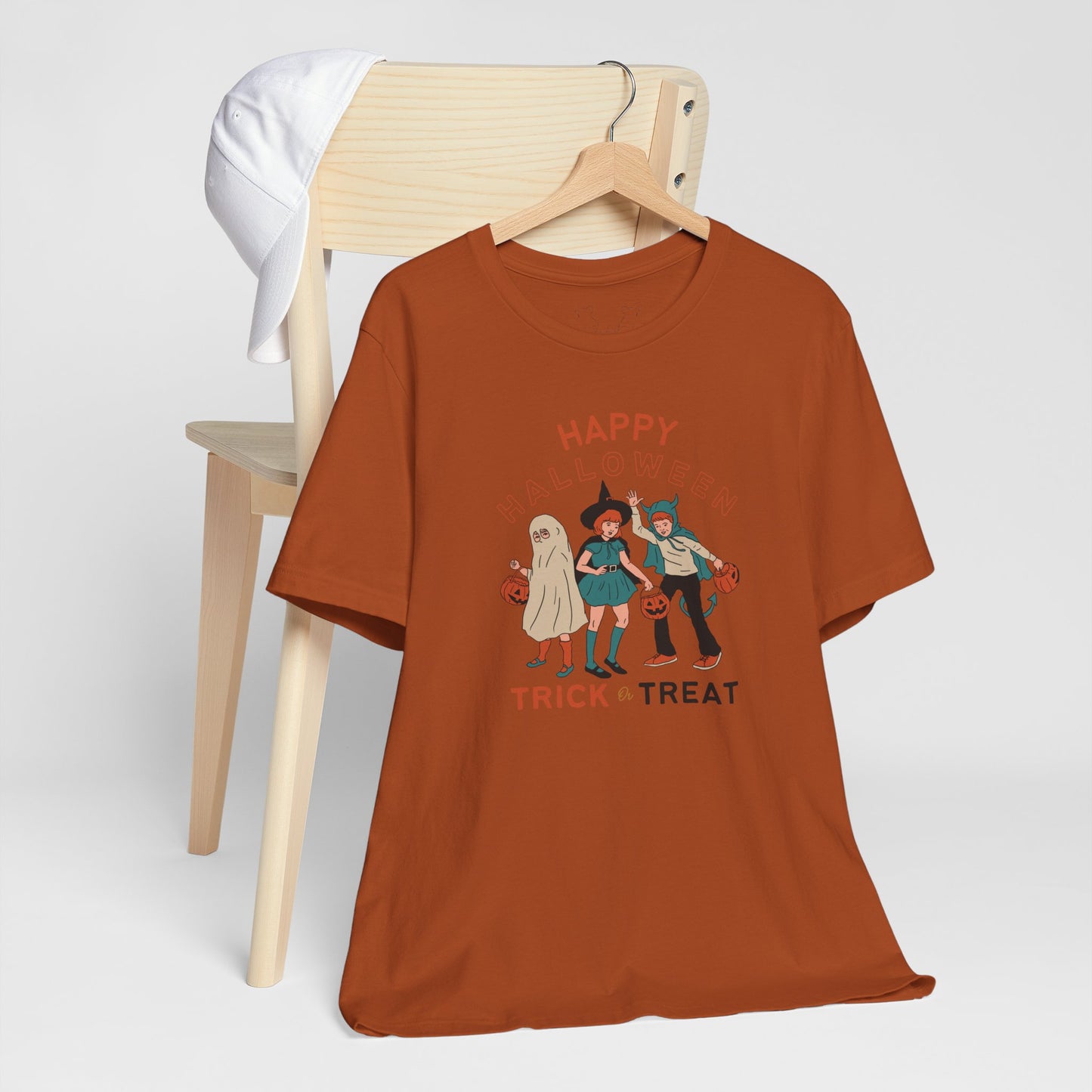 Happy Halloween Trick or Treat Vintage Vibe Tee โ Bella+Canvas 3001