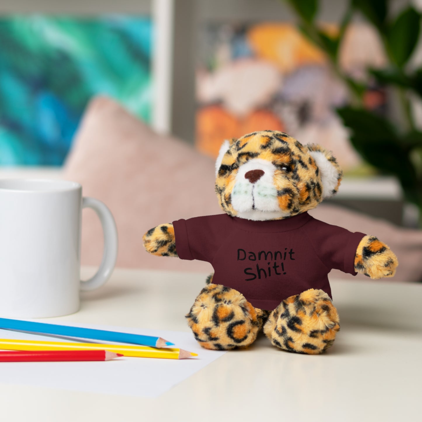 8" Funny Stuffed Animal Gift for Adults, Cute Plush Toy, Humor Bear, Sarcastic Gifts, Quirky Decor, Comfort Toy with Quote