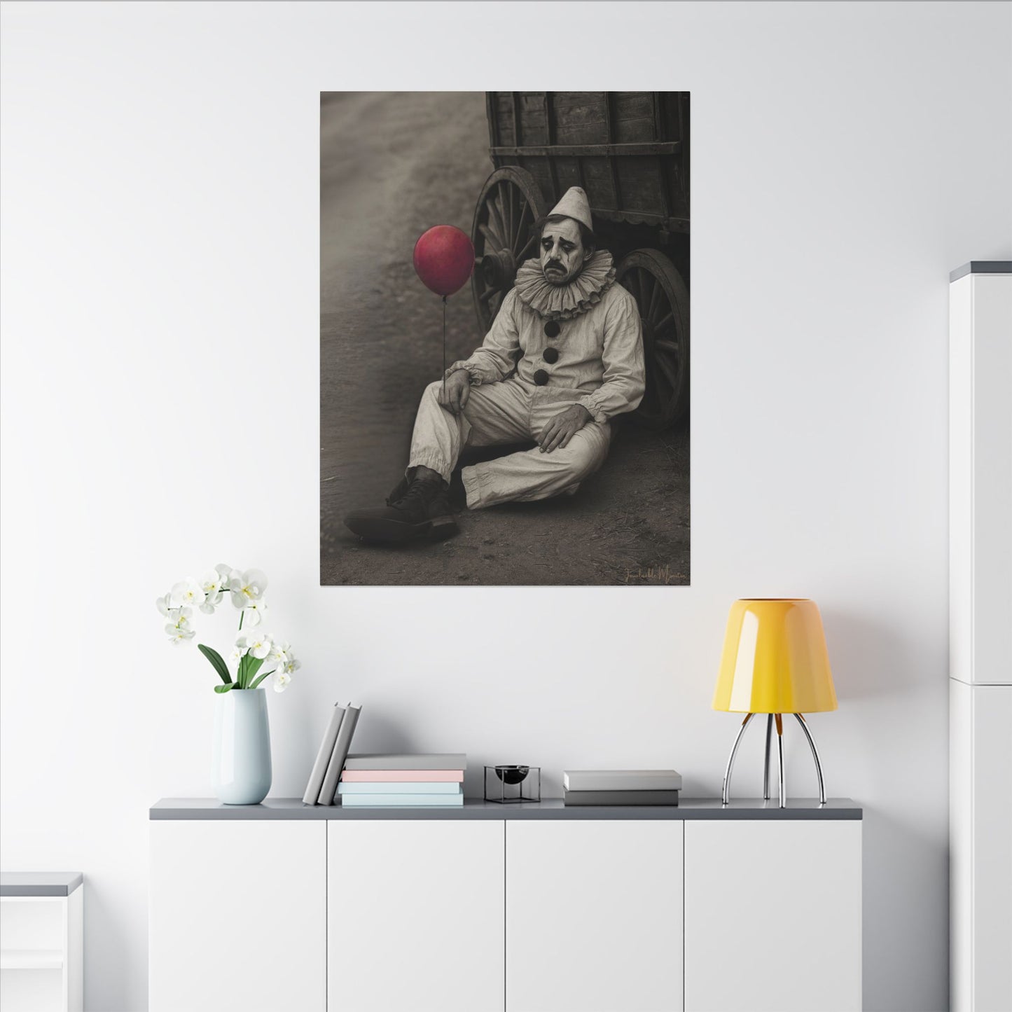 The Clown – Matte Canvas Print (Gallery-Wrapped) 0.75" – Vintage Circus-Inspired Canvas Wall Art