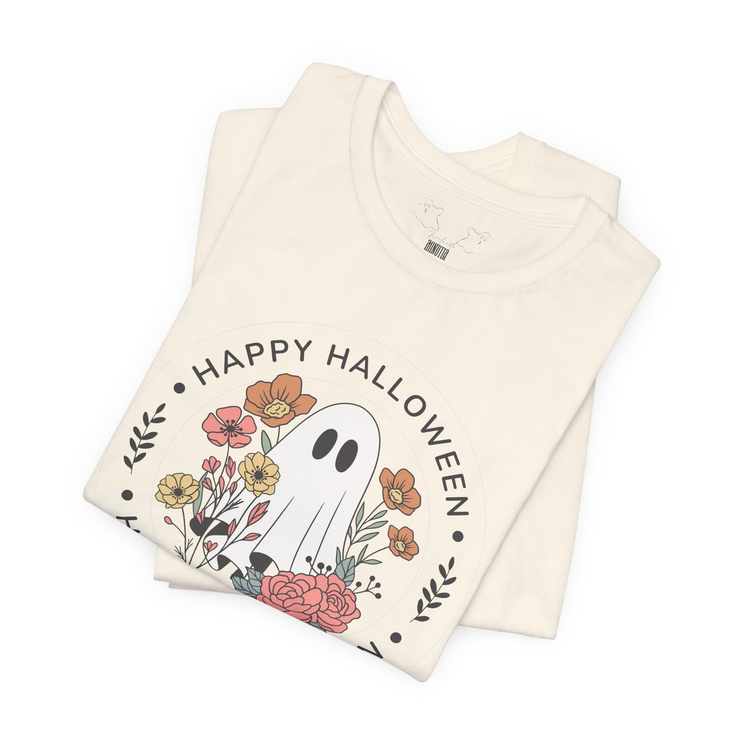 Happy Halloween Floral Ghost Tee – Bella+Canvas 3001