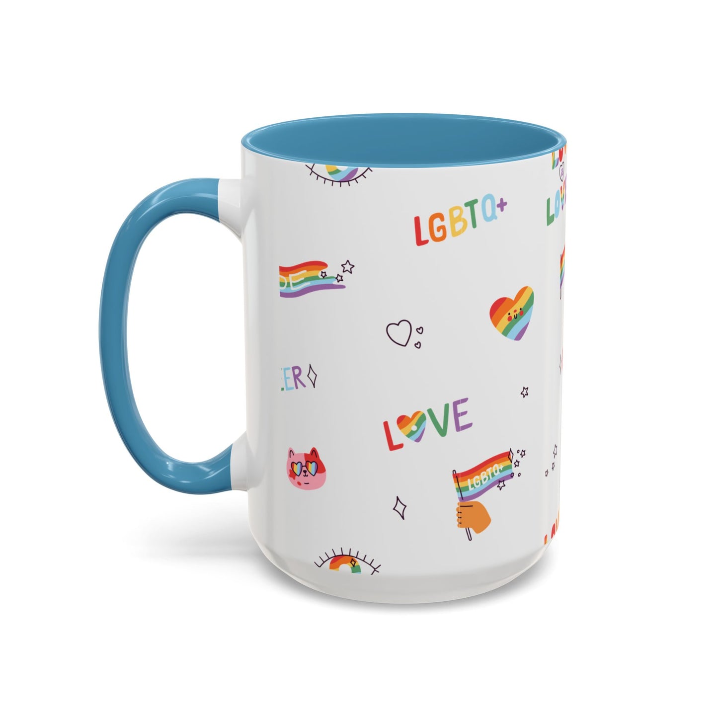 Minimalist Pride Accent Mug | LGBTQ+ Love Ceramic Cup | 11oz & 15oz