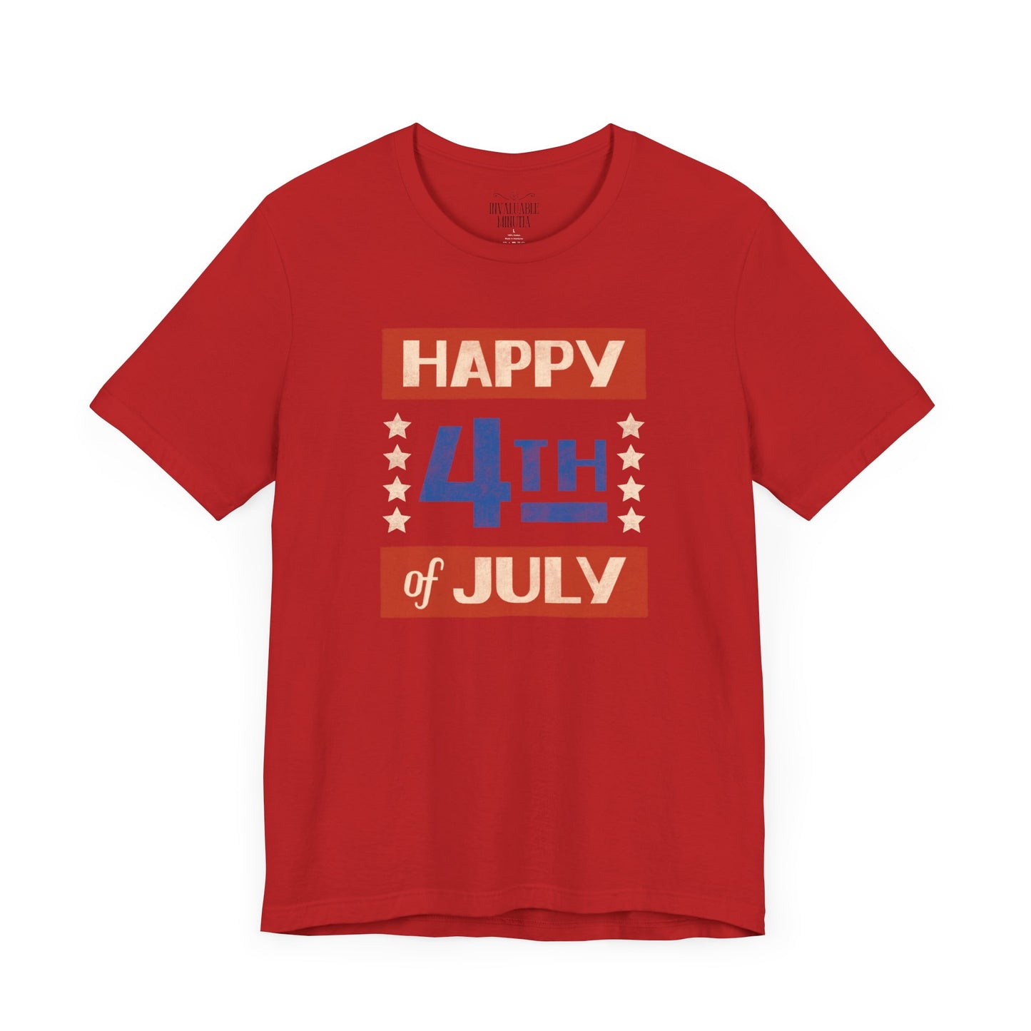 Happy 4th / Land of the Free Tee – Dual-Sided Print – Unisex Bella + Canvas Jersey T-Shirt