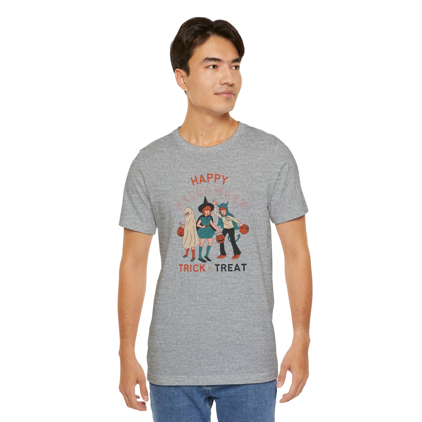Happy Halloween Trick or Treat Vintage Vibe Tee โ Bella+Canvas 3001
