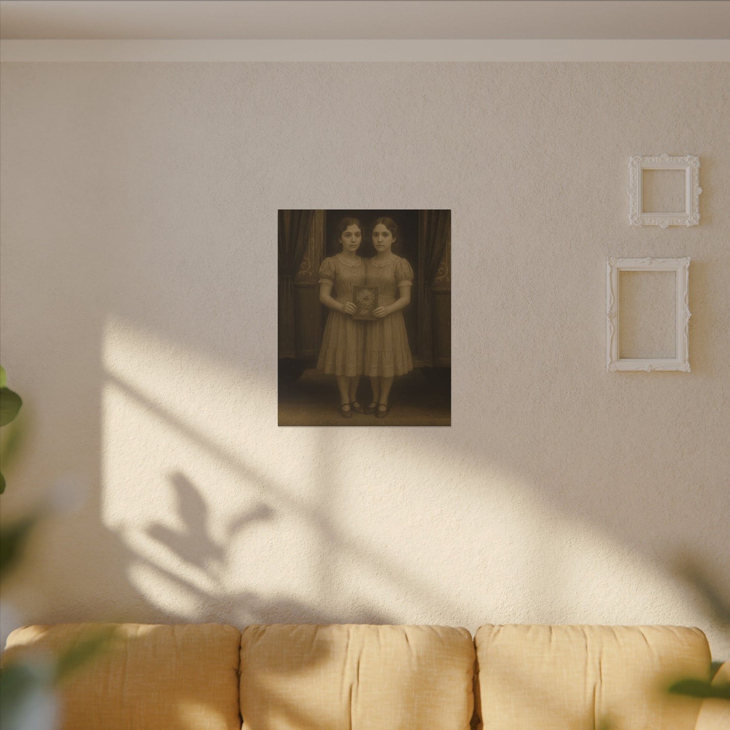 Conjoined Twins – Matte Canvas Print (Gallery-Wrapped) 0.75" – Vintage Circus-Inspired Canvas Wall Art