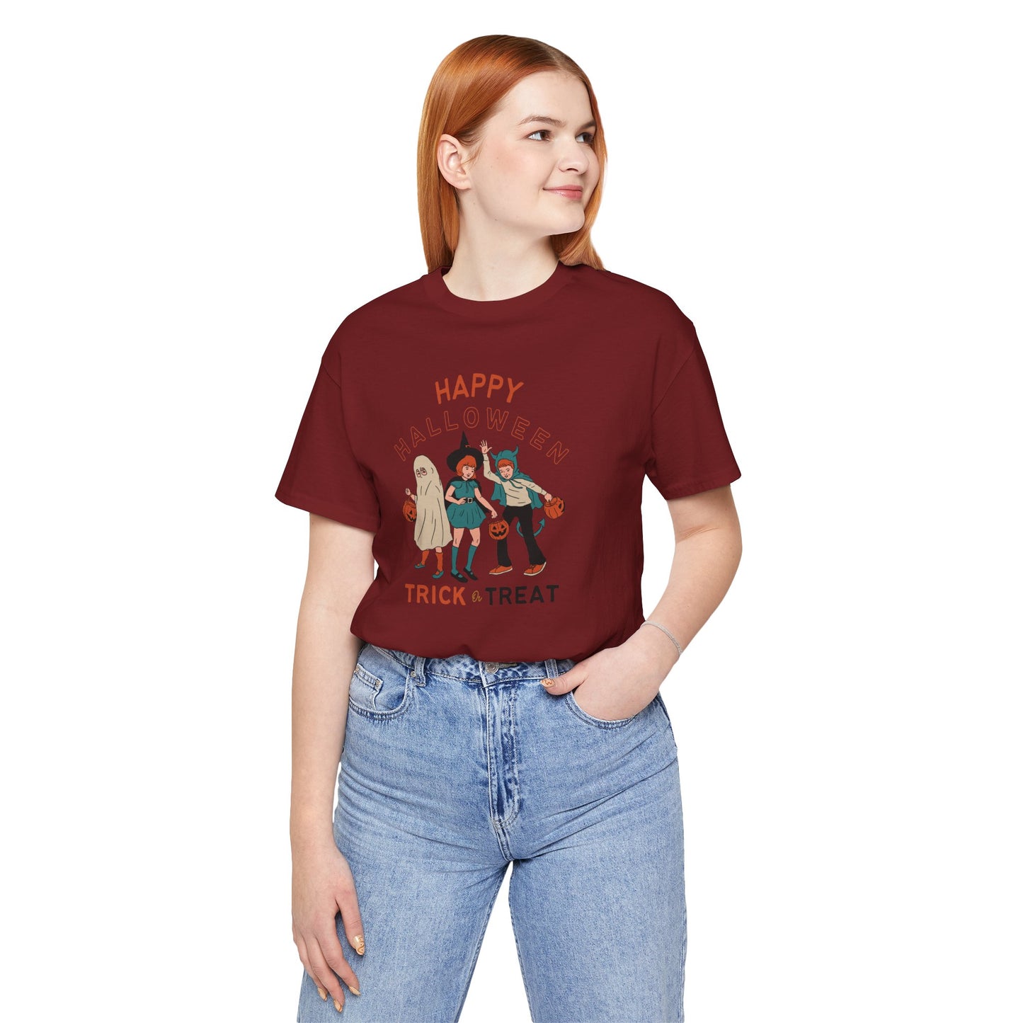 Happy Halloween Trick or Treat Vintage Vibe Tee โ Bella+Canvas 3001