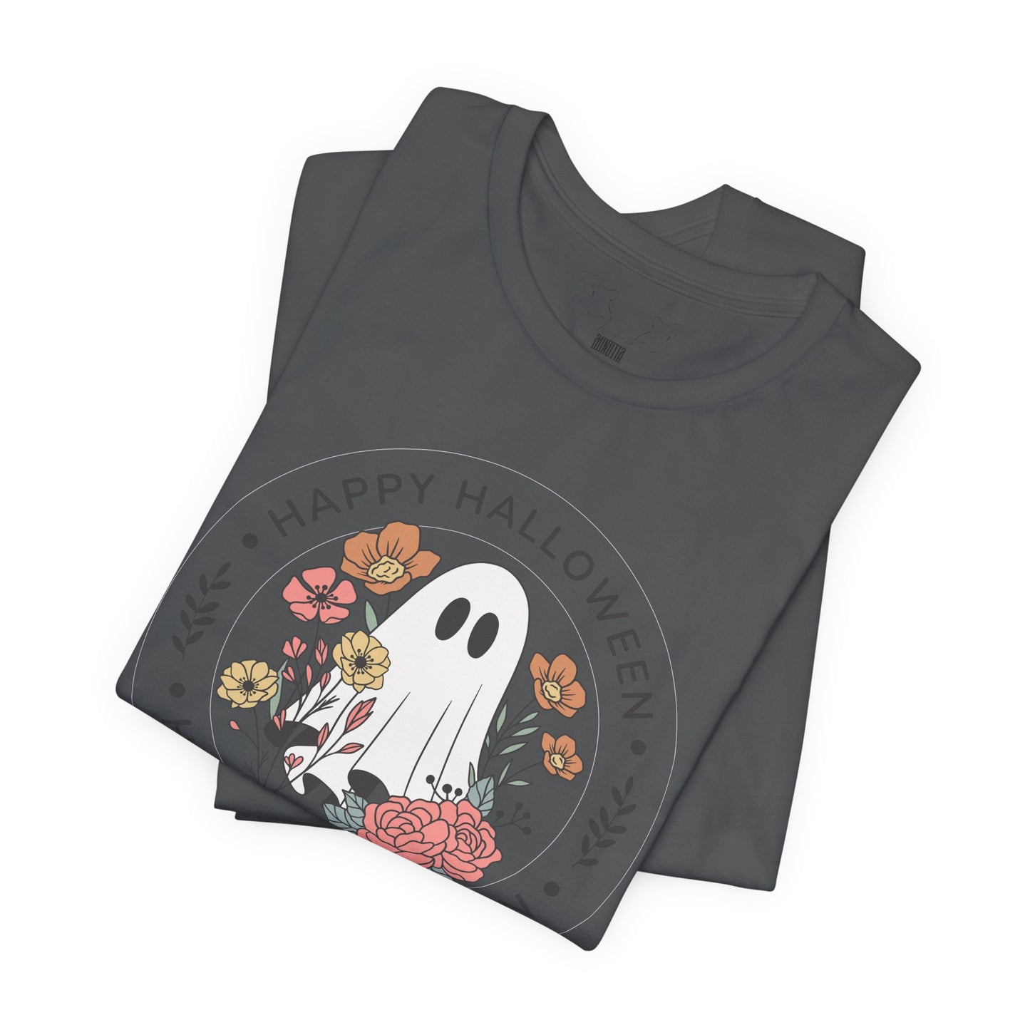 Happy Halloween Floral Ghost Tee – Bella+Canvas 3001