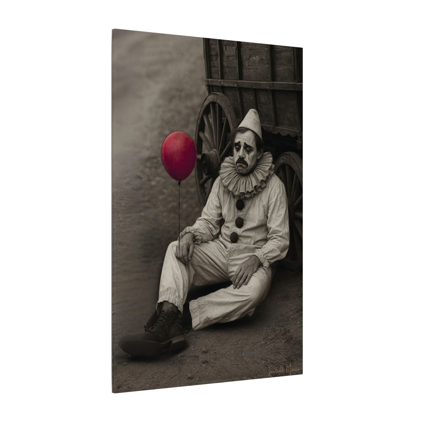 The Clown – Matte Canvas Print (Gallery-Wrapped) 0.75" – Vintage Circus-Inspired Canvas Wall Art