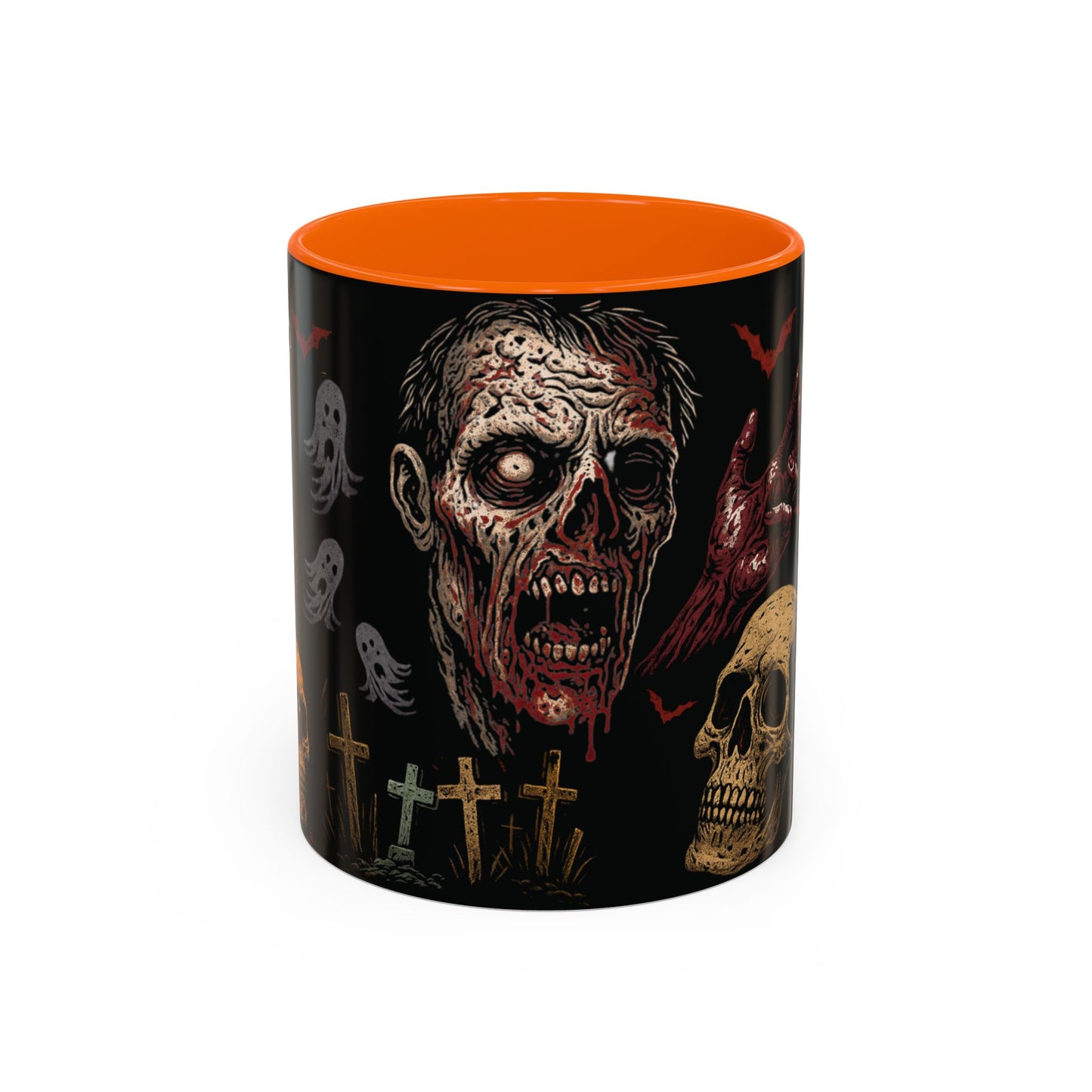 Horror Coffee Mug – Zombie Graveyard Halloween Design – 11oz & 15oz Ceramic – Creepy Goth Kitchen Decor