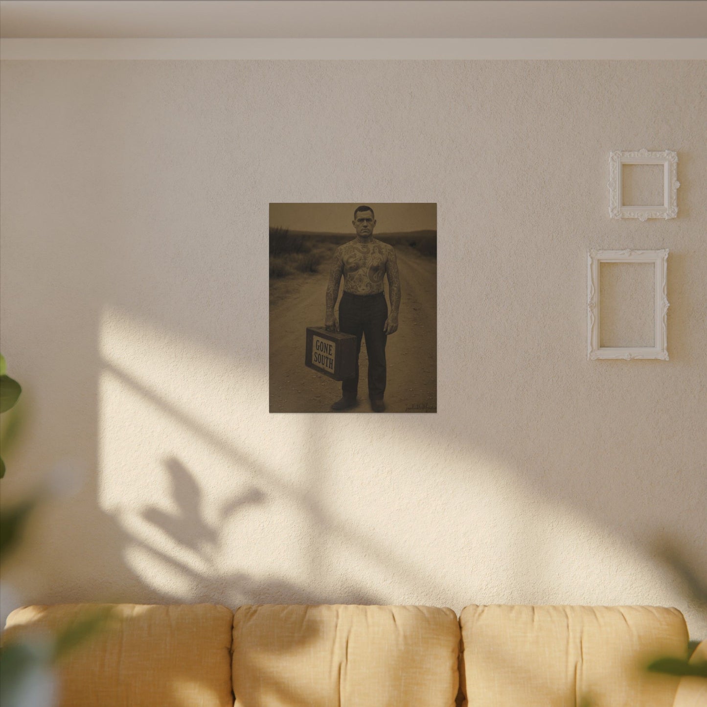 The Tattooed Man – Matte Canvas Print (Gallery-Wrapped) 0.75" – Vintage Circus-Inspired Canvas Wall Art