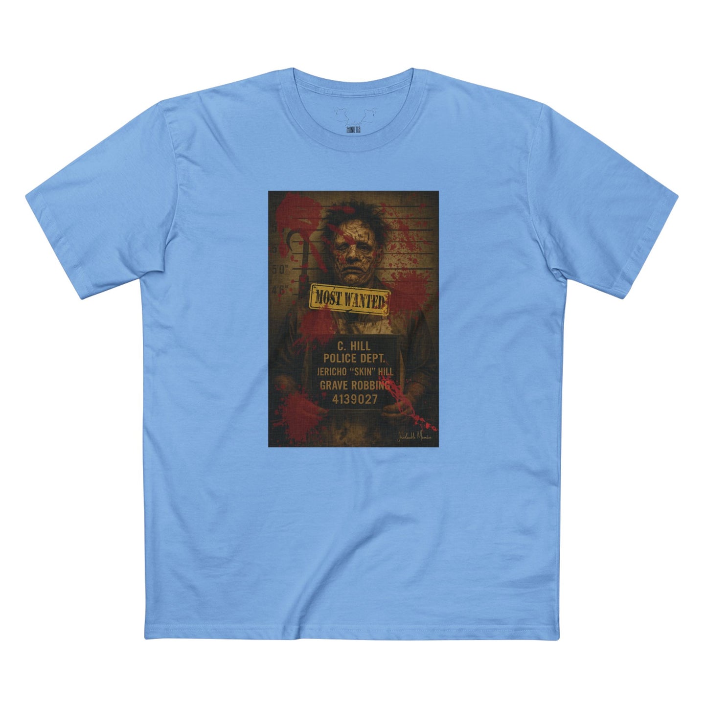 Leatherface Mugshot T-Shirt – Premium AS Colour 5001 Horror Tee