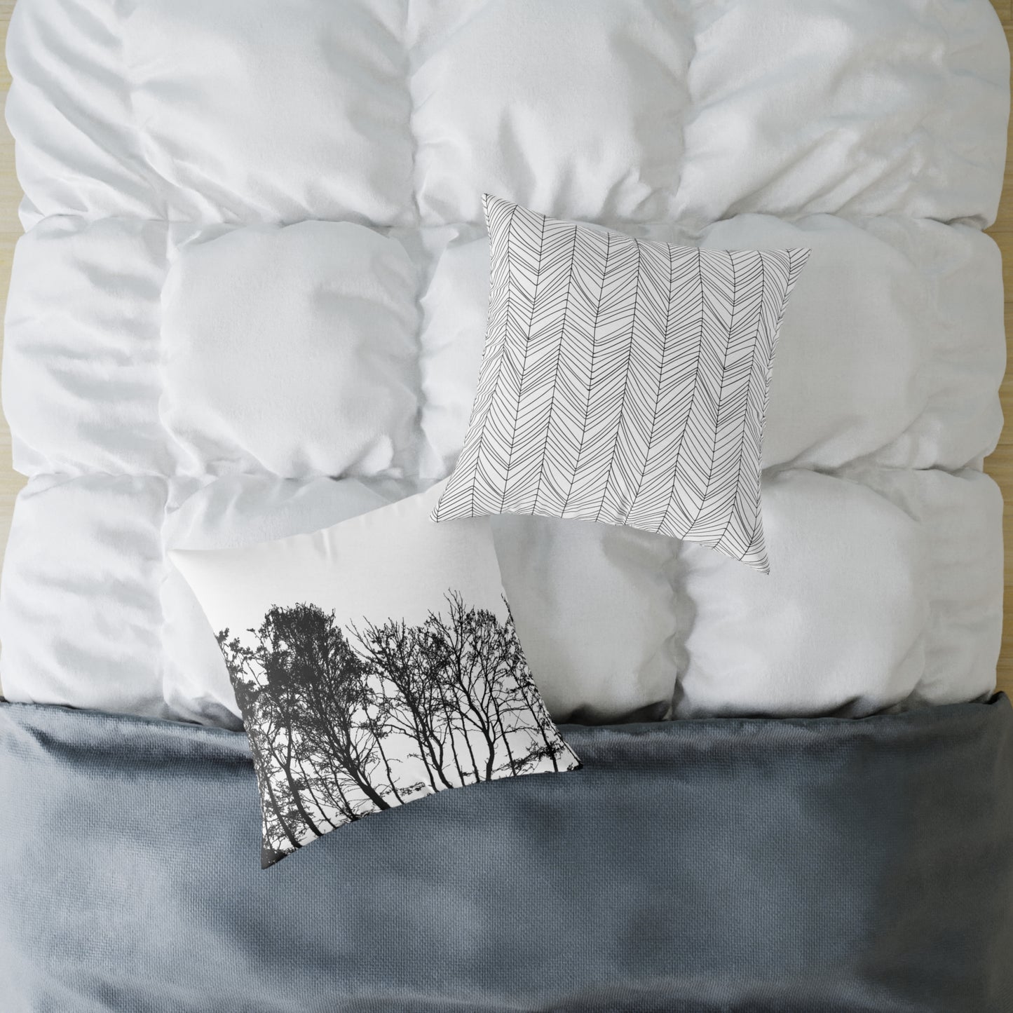 Dead Calm Treeline Silhouette Pillow β Stark Nature Accent for Lovers of the Bare & Bold - Canvas Throw Pillow