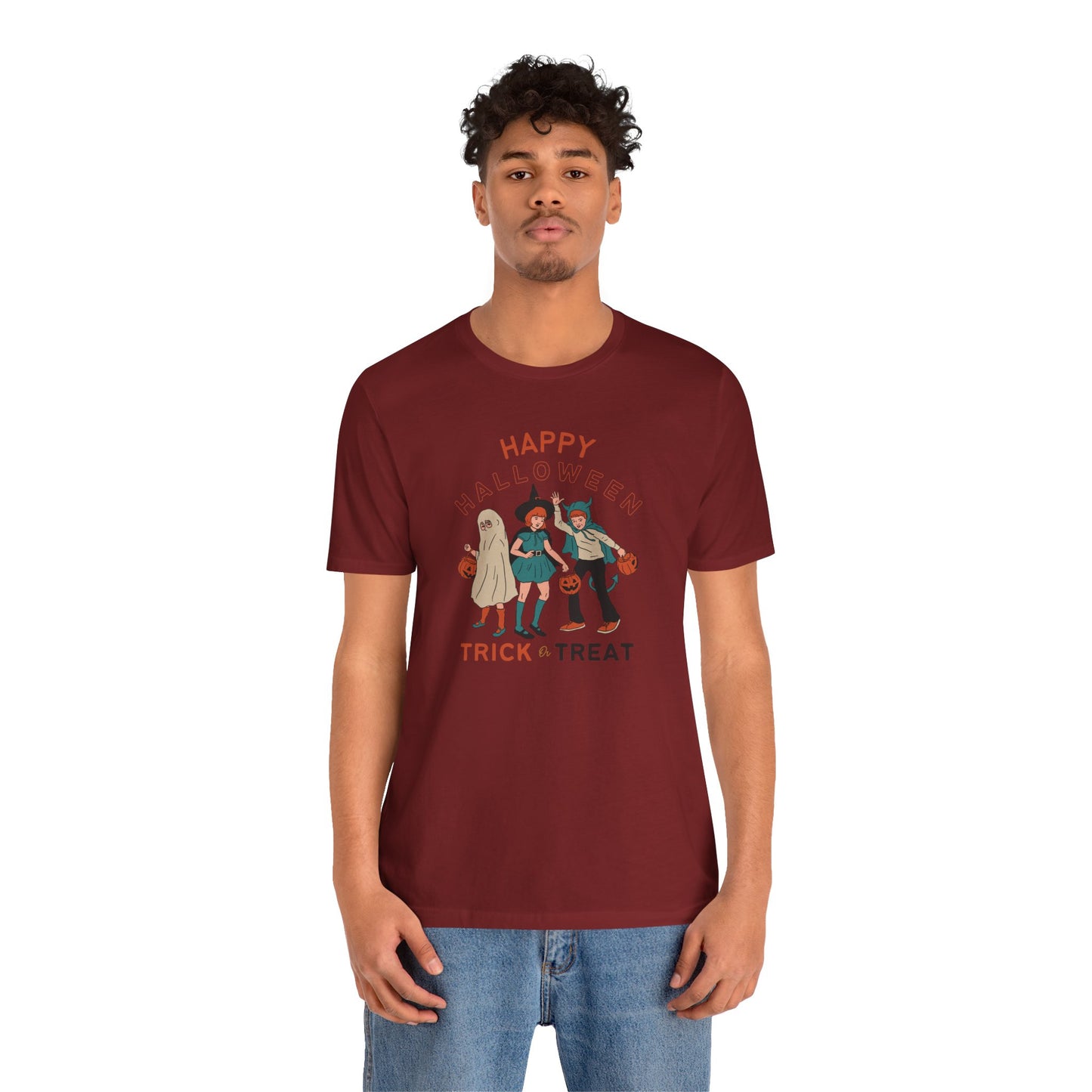 Happy Halloween Trick or Treat Vintage Vibe Tee โ Bella+Canvas 3001
