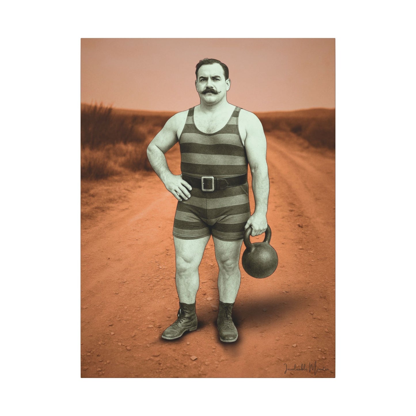 The Strongman – Matte Canvas Print (Gallery-Wrapped) 0.75" – Vintage Circus-Inspired Canvas Wall Art