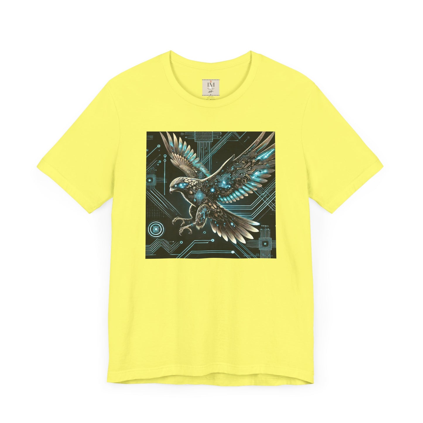 Futuristic Falcon Tech Tee - Unisex Short Sleeve Jersey Shirt - Cyber Falcon