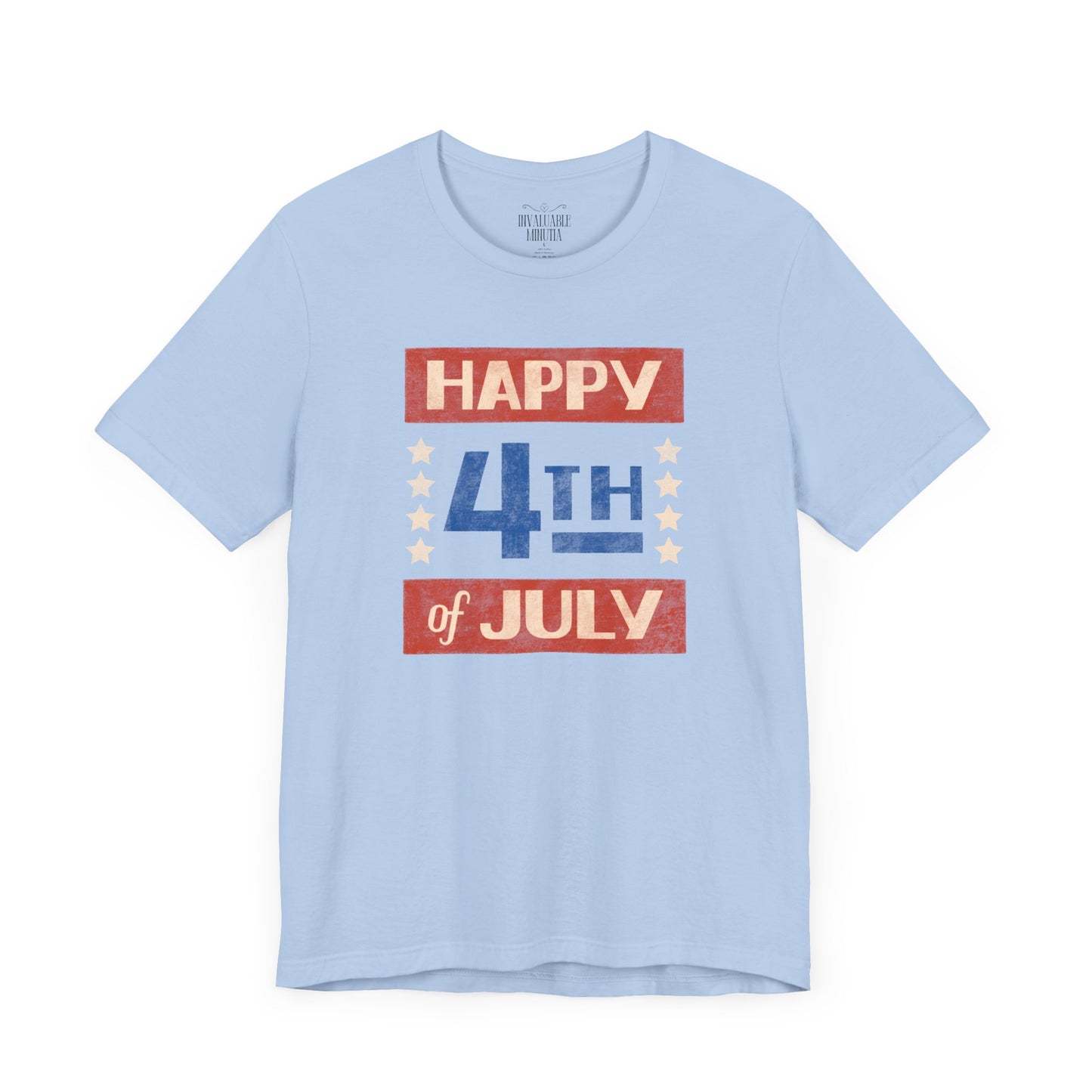 Happy 4th / Land of the Free Tee – Dual-Sided Print – Unisex Bella + Canvas Jersey T-Shirt