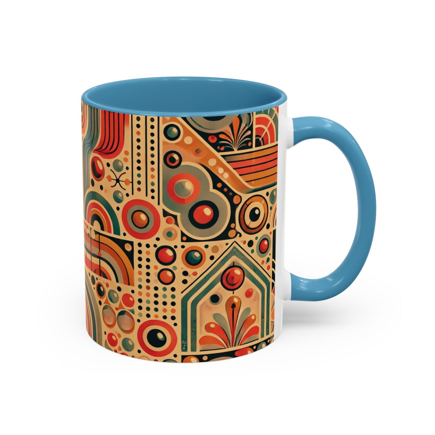 πΏ Retro Boho Accent Coffee Mug | 11oz & 15oz Ceramic Cup | Custom Colors Available