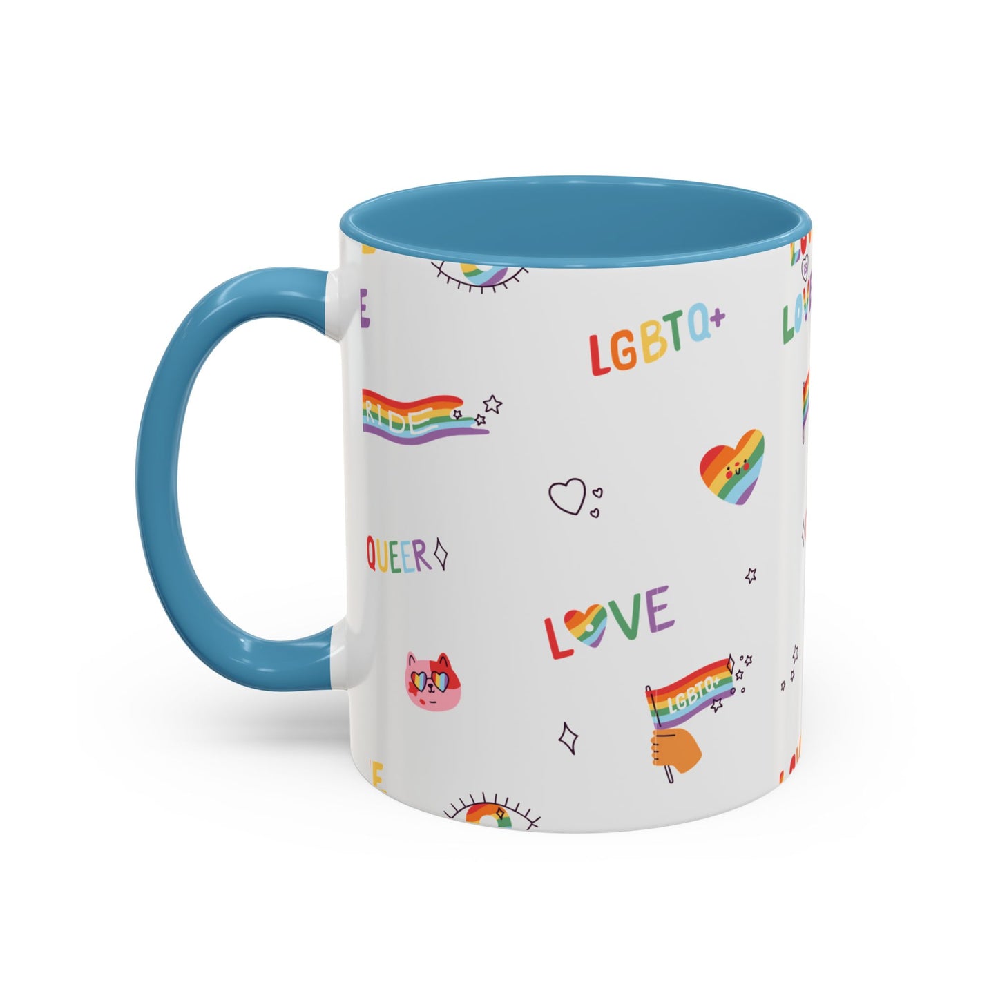 Minimalist Pride Accent Mug | LGBTQ+ Love Ceramic Cup | 11oz & 15oz