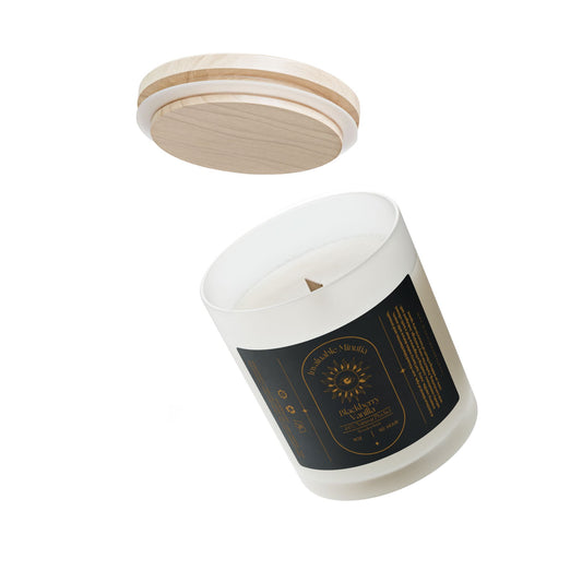 Blackberry Vanilla Candle – Luxury Wood-Wick Coconut-Soy Candle (11oz) Frosted Jar Wooden Lid