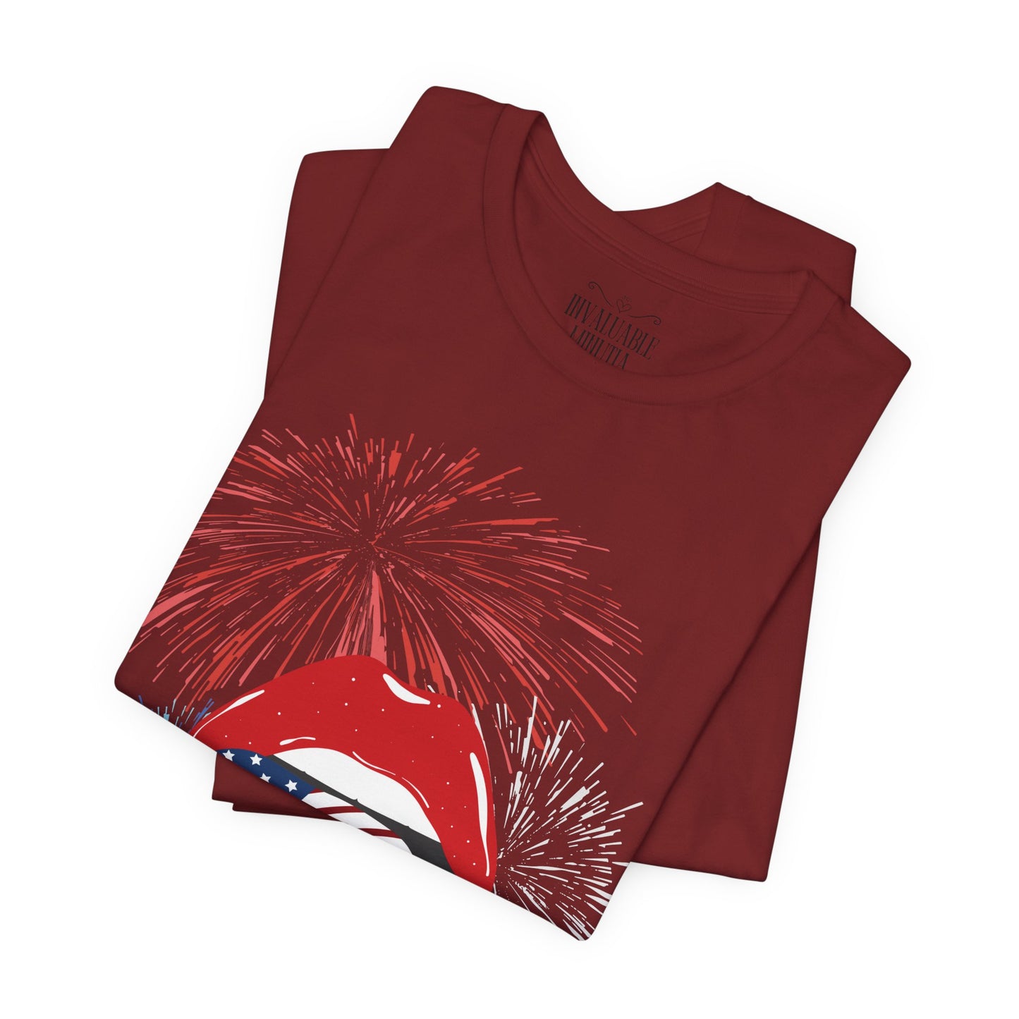 American Flag Lips Tee – Unisex Bella + Canvas Jersey Tee - 4th of July