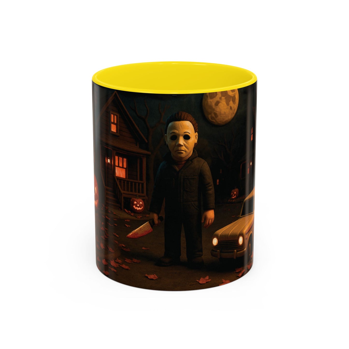 Clay-Style Slasher Halloween Night Mug | Accent Coffee Mug (11oz/15oz)