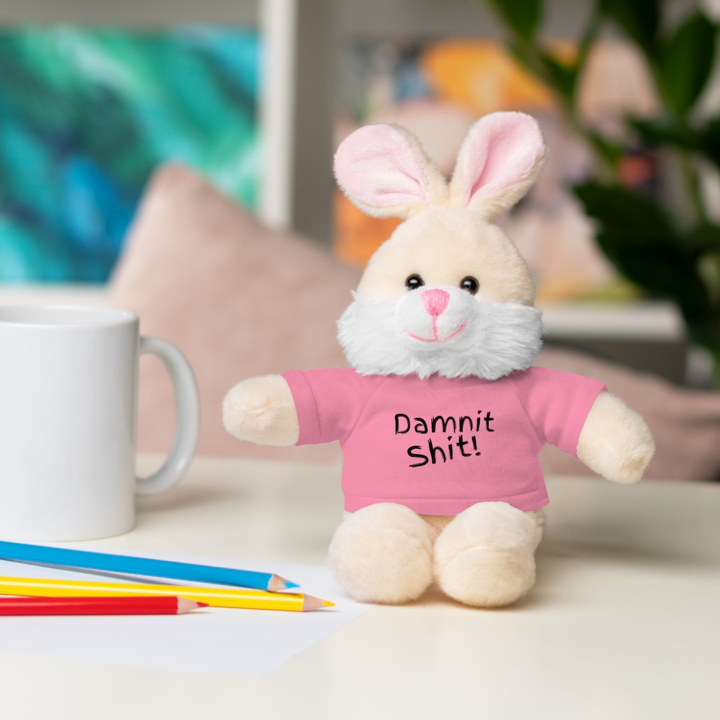 8" Funny Stuffed Animal Gift for Adults, Cute Plush Toy, Humor Bear, Sarcastic Gifts, Quirky Decor, Comfort Toy with Quote