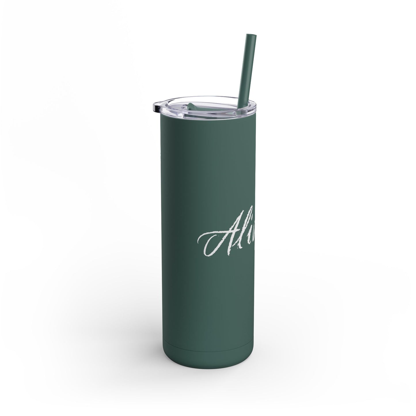 “Alive-ish” Matte Tumbler – 20oz Maars Skinny Tumbler with Straw | Chalk Script Hydration Statement