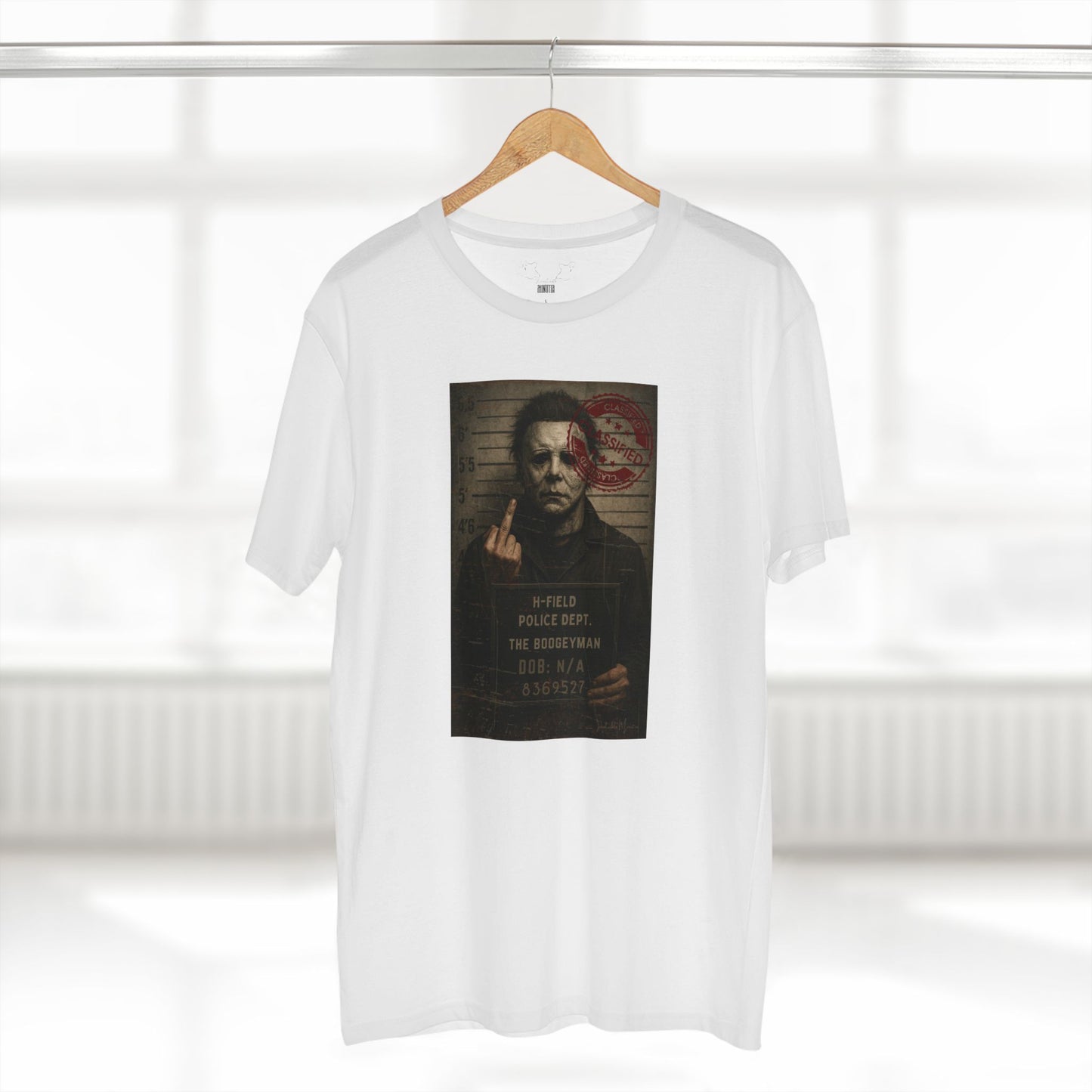 Michael Mugshot Tee – Distressed Horrorcore Slasher Shirt Premium Tee