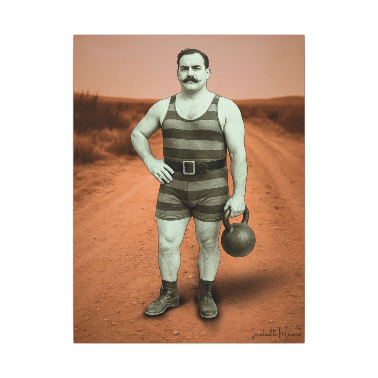 The Strongman – Matte Canvas Print (Gallery-Wrapped) 0.75" – Vintage Circus-Inspired Canvas Wall Art