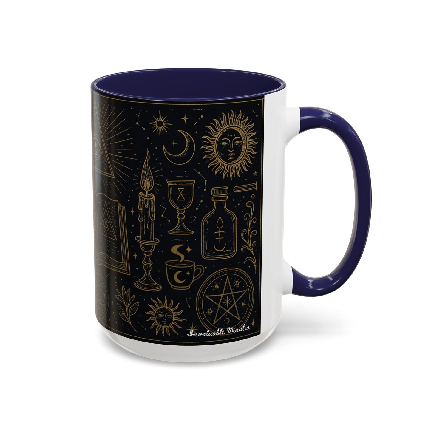 Witchy Aesthetic Coffee Mug โ 15oz Black & Purple Ceramic with Occult Symbols โ Goth Kitchen Decor, Halloween Gift Idea - 11oz/15oz