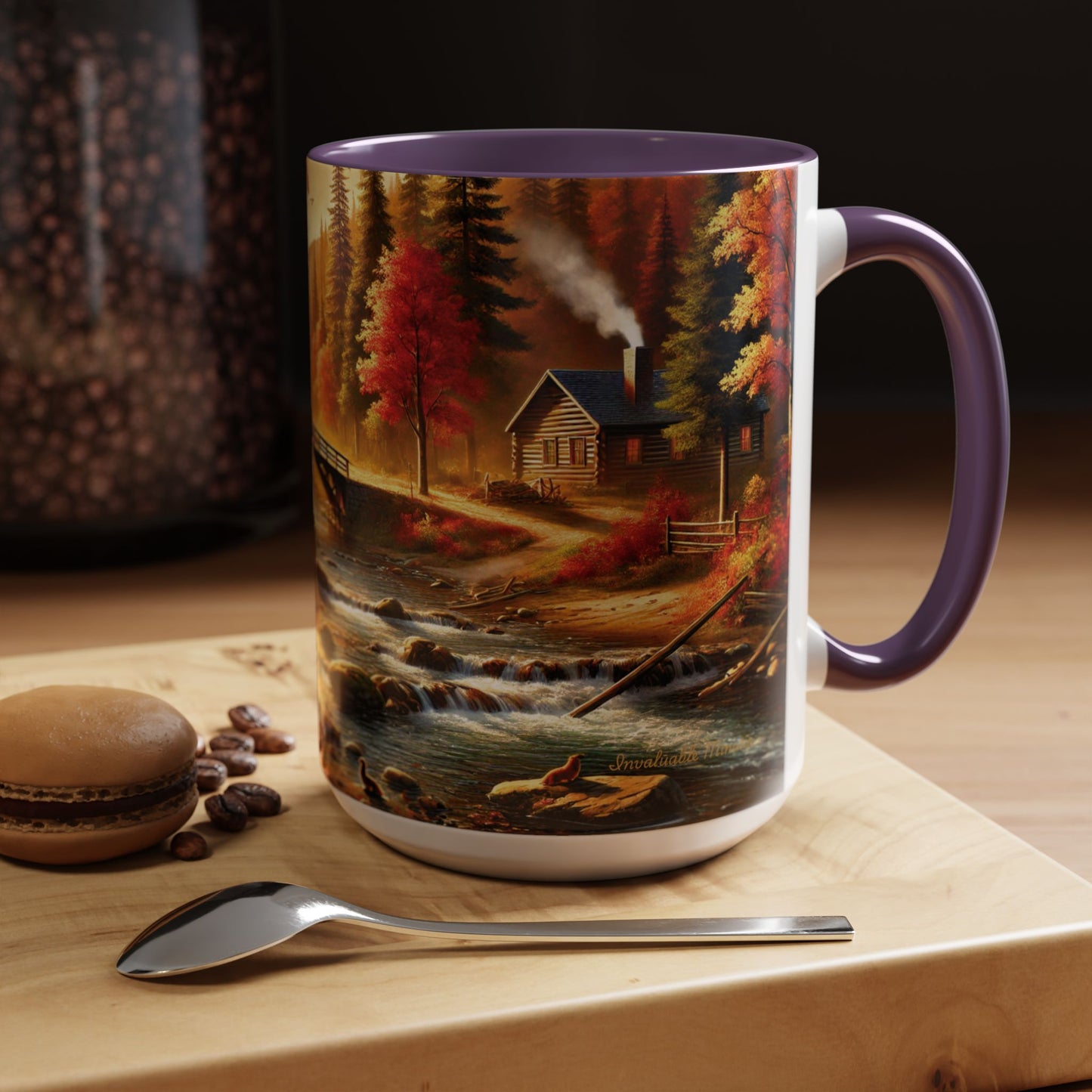 Cozy Autumn Cabin Mug | Fall Vibes Accent Coffee Mug (11oz/15oz)