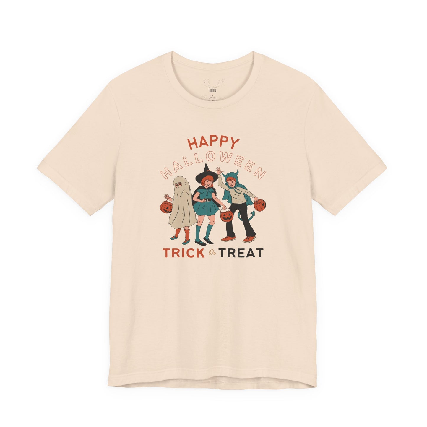 Happy Halloween Trick or Treat Vintage Vibe Tee โ Bella+Canvas 3001