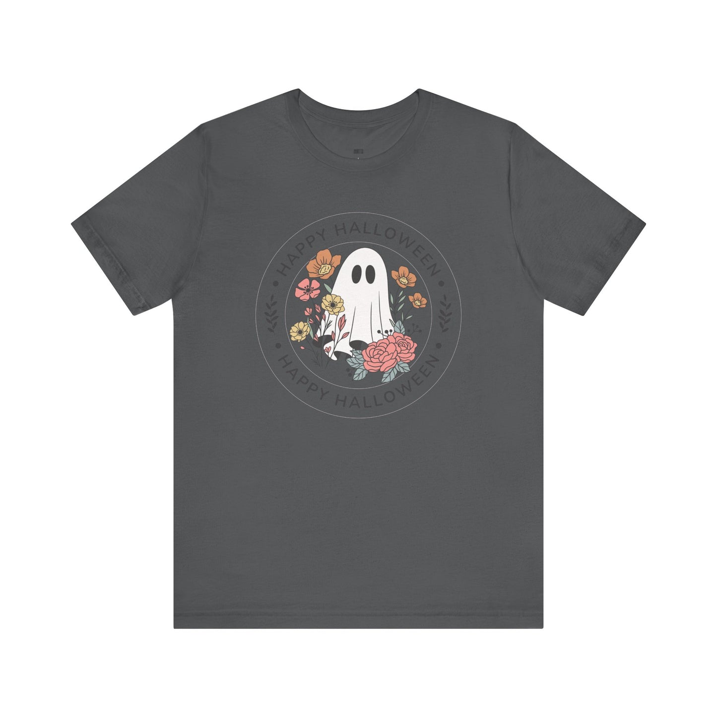 Happy Halloween Floral Ghost Tee – Bella+Canvas 3001