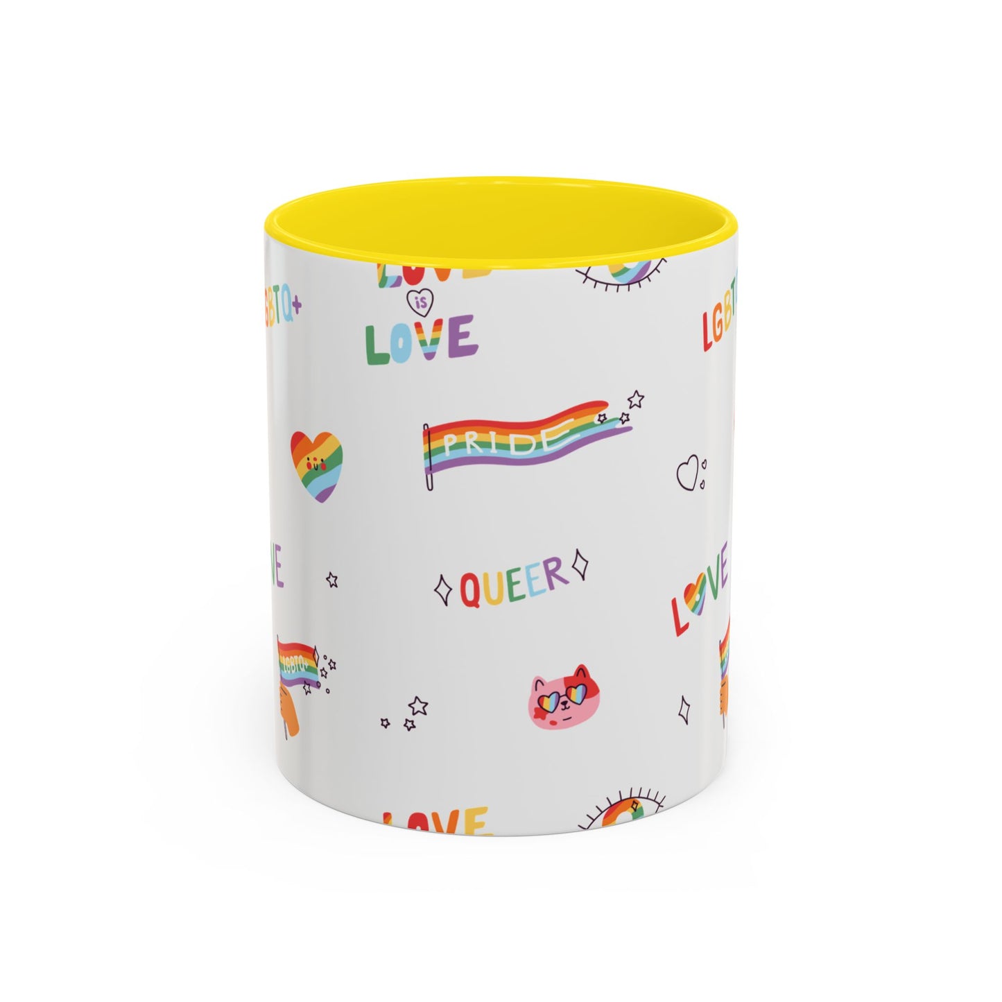 Minimalist Pride Accent Mug | LGBTQ+ Love Ceramic Cup | 11oz & 15oz