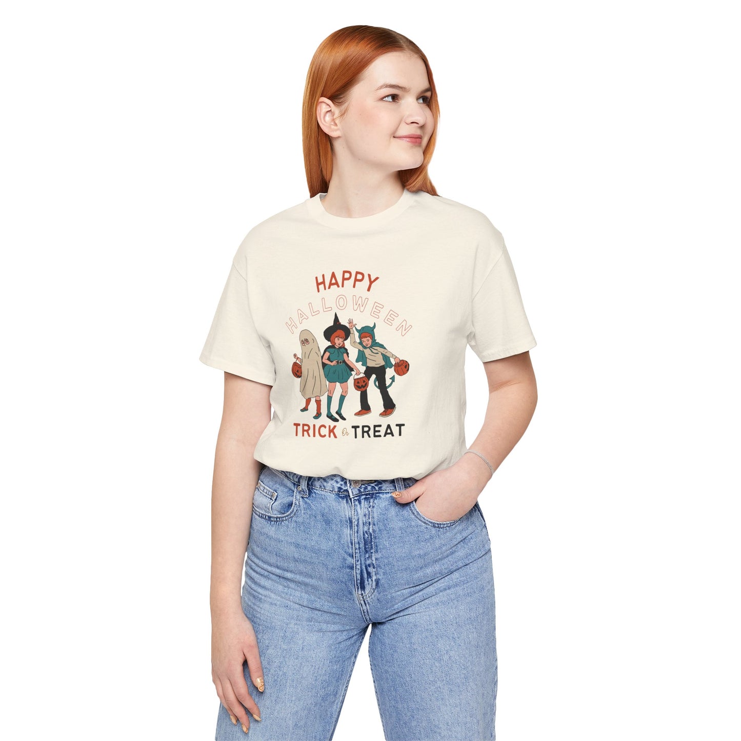 Happy Halloween Trick or Treat Vintage Vibe Tee โ Bella+Canvas 3001