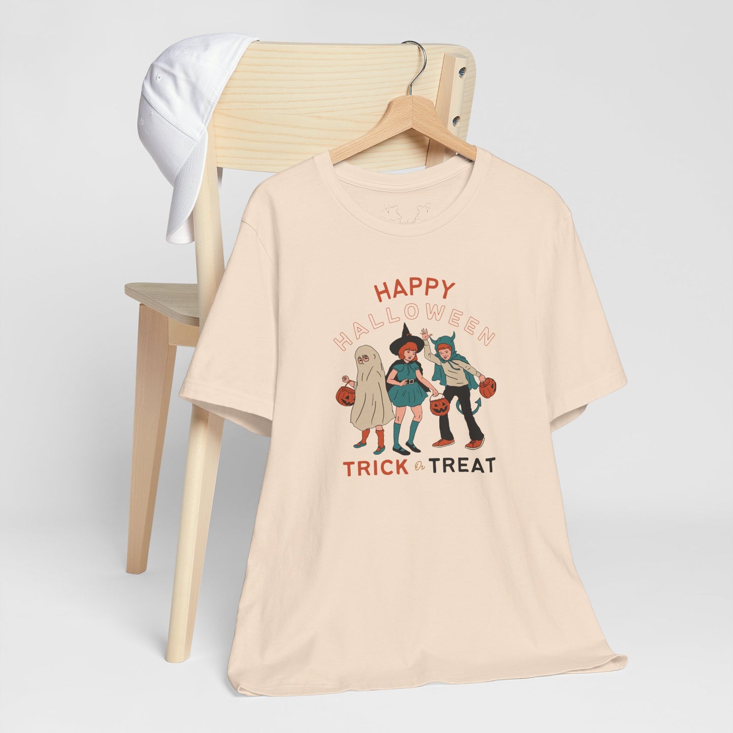 Happy Halloween Trick or Treat Vintage Vibe Tee โ Bella+Canvas 3001
