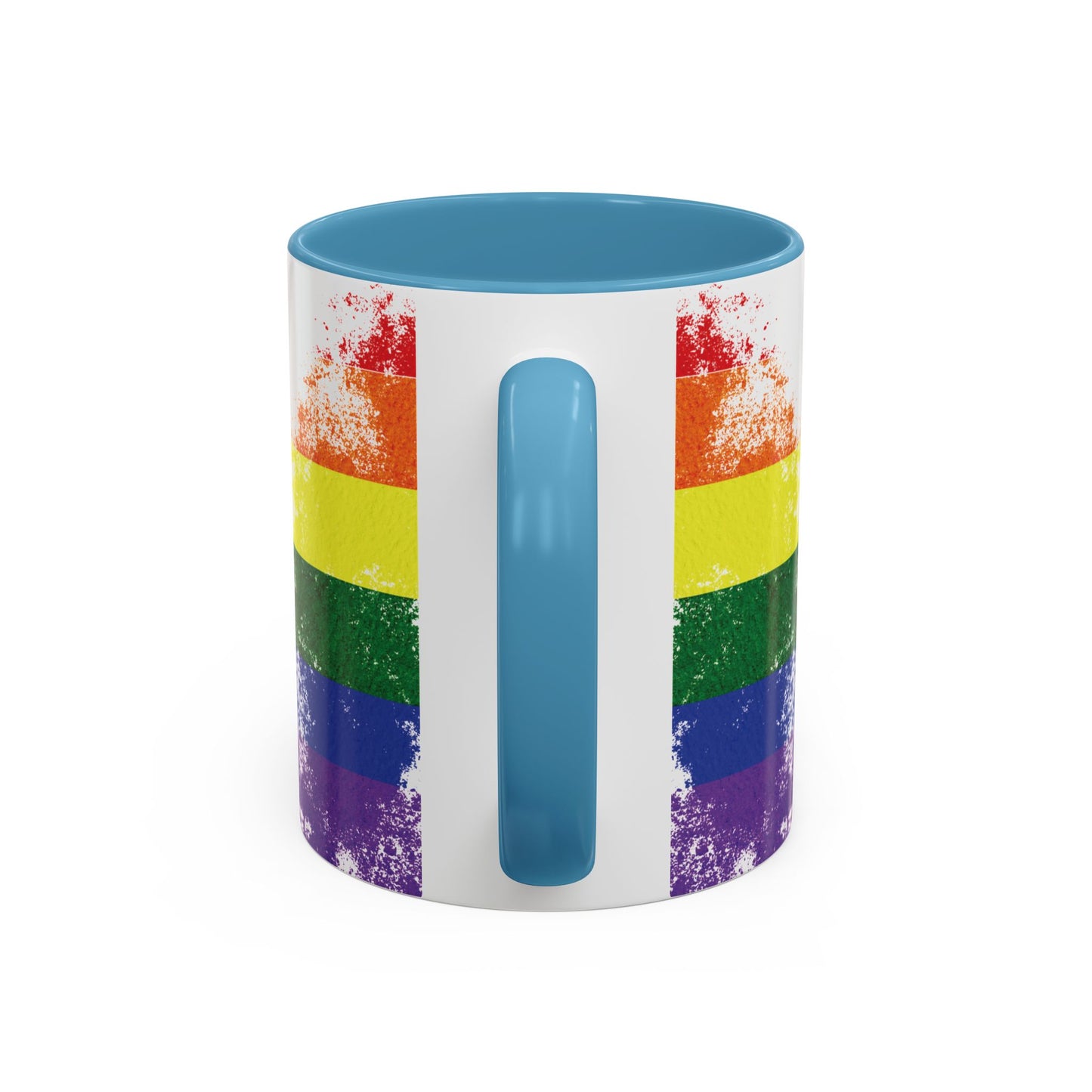 Handprint Heart Pride Mug | Rainbow Splash Ceramic Cup | 11oz & 15oz