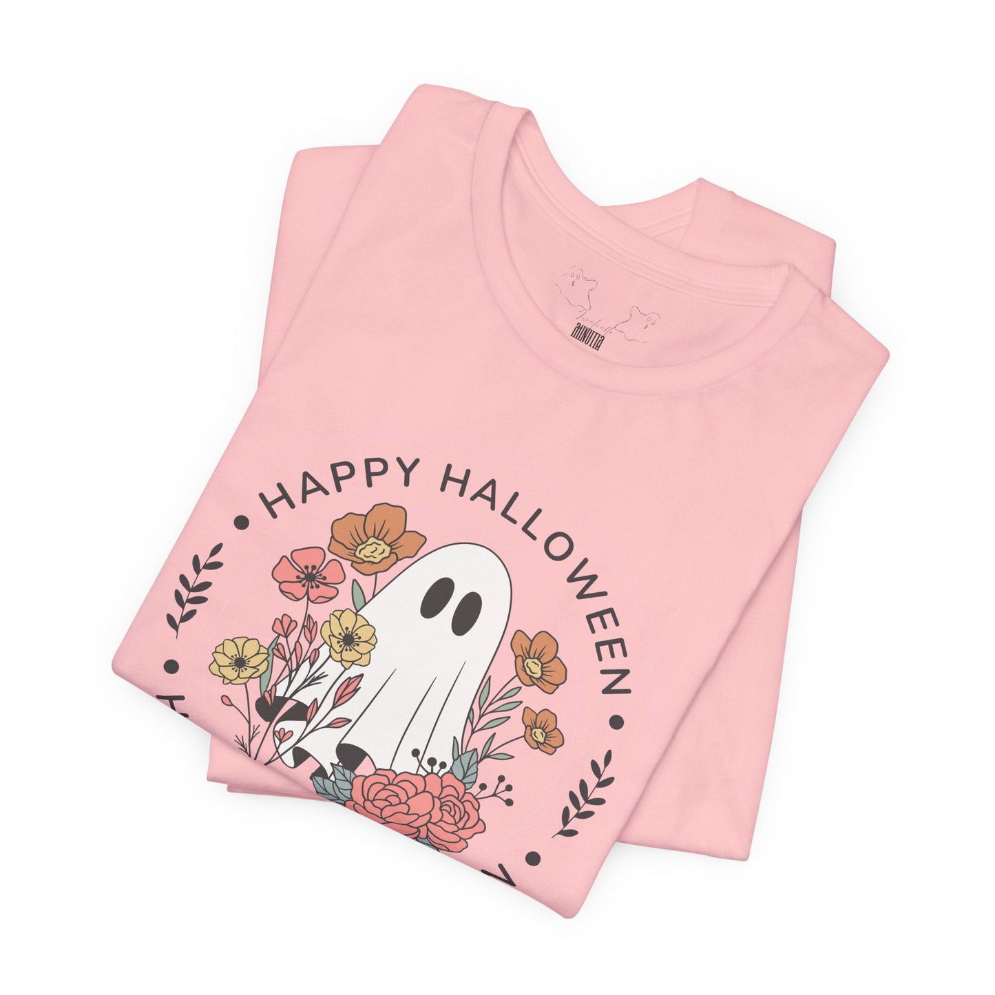 Happy Halloween Floral Ghost Tee – Bella+Canvas 3001