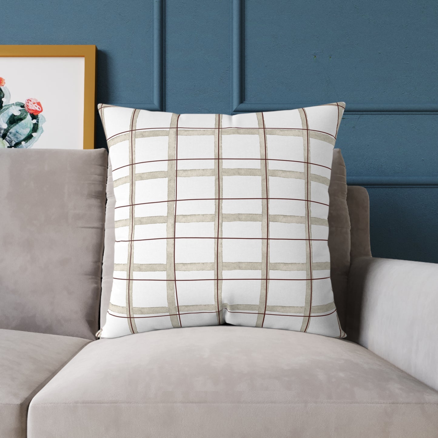 Modern Rustic Square Pillow, Cozy Home Decor, Throw Pillow for Living Room, Farmhouse Style Cushion, Perfect for Gifts