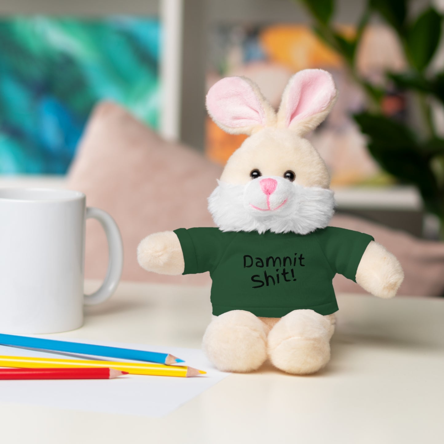 8" Funny Stuffed Animal Gift for Adults, Cute Plush Toy, Humor Bear, Sarcastic Gifts, Quirky Decor, Comfort Toy with Quote