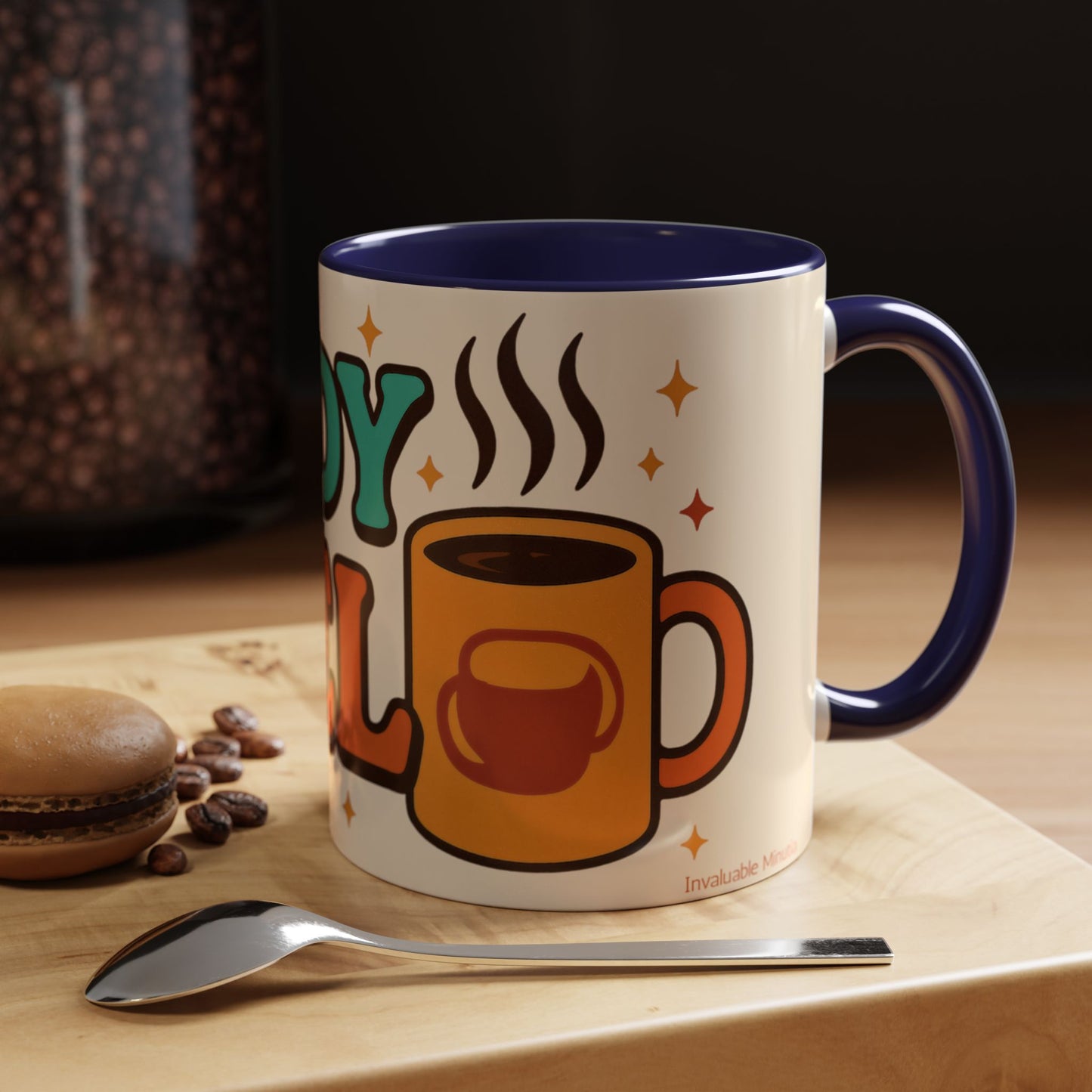 Study Fuel Color Accent Mug (11oz/15oz) – Retro Teacher/Student Coffee Cup • Back to School • Durable Ceramic