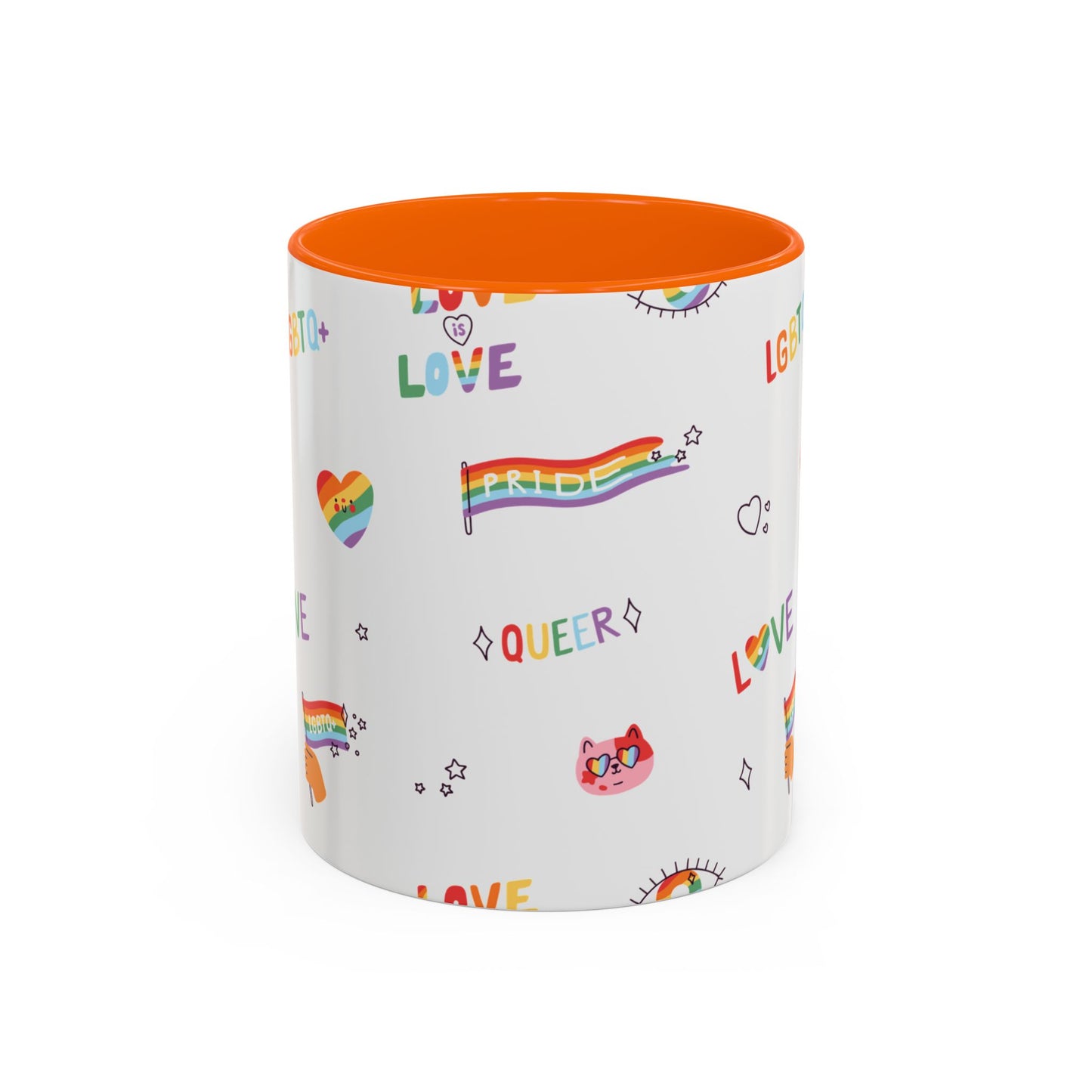 Minimalist Pride Accent Mug | LGBTQ+ Love Ceramic Cup | 11oz & 15oz